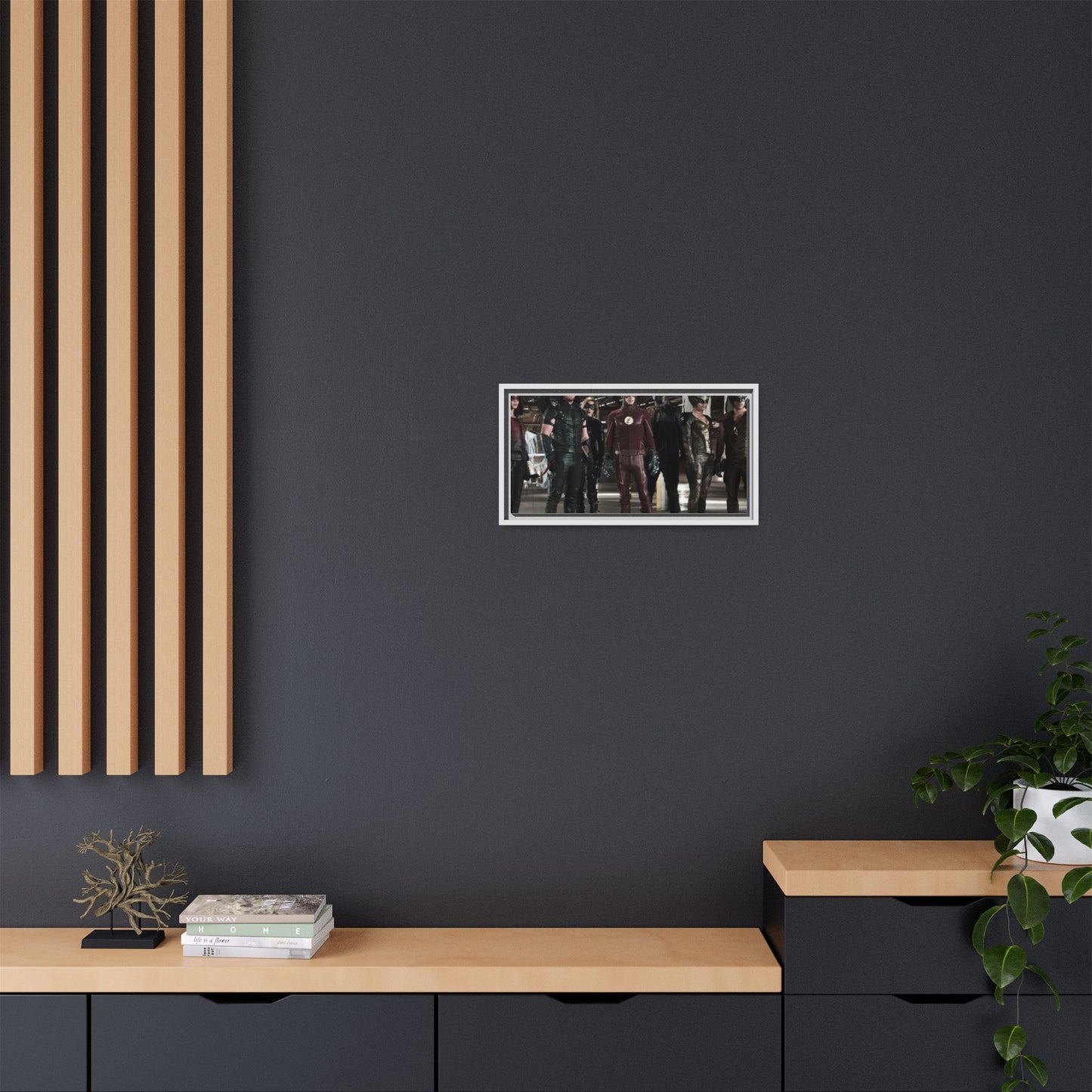 Framed Matte Canvas Panel - Superhero Team Photo Print