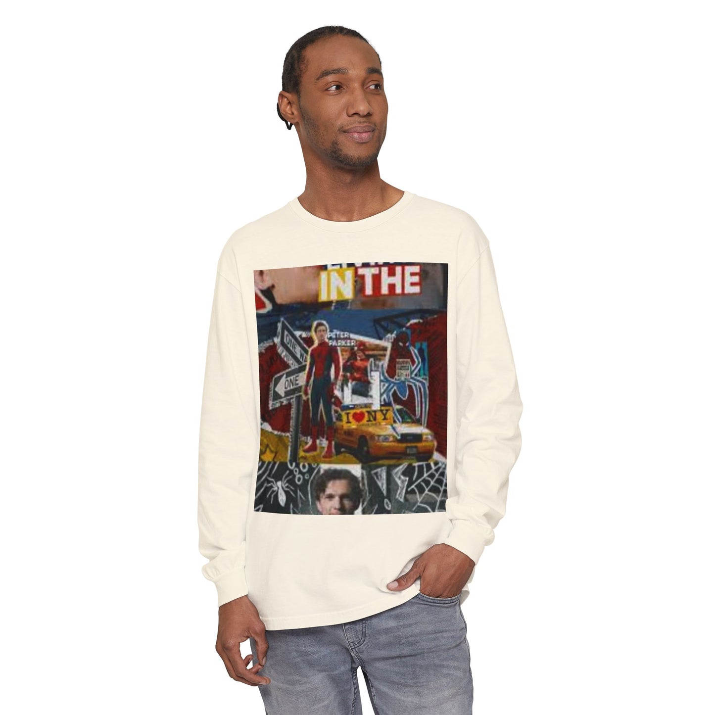 Long Sleeve T‑Shirt — Urban Collage 'In The City' Graphic