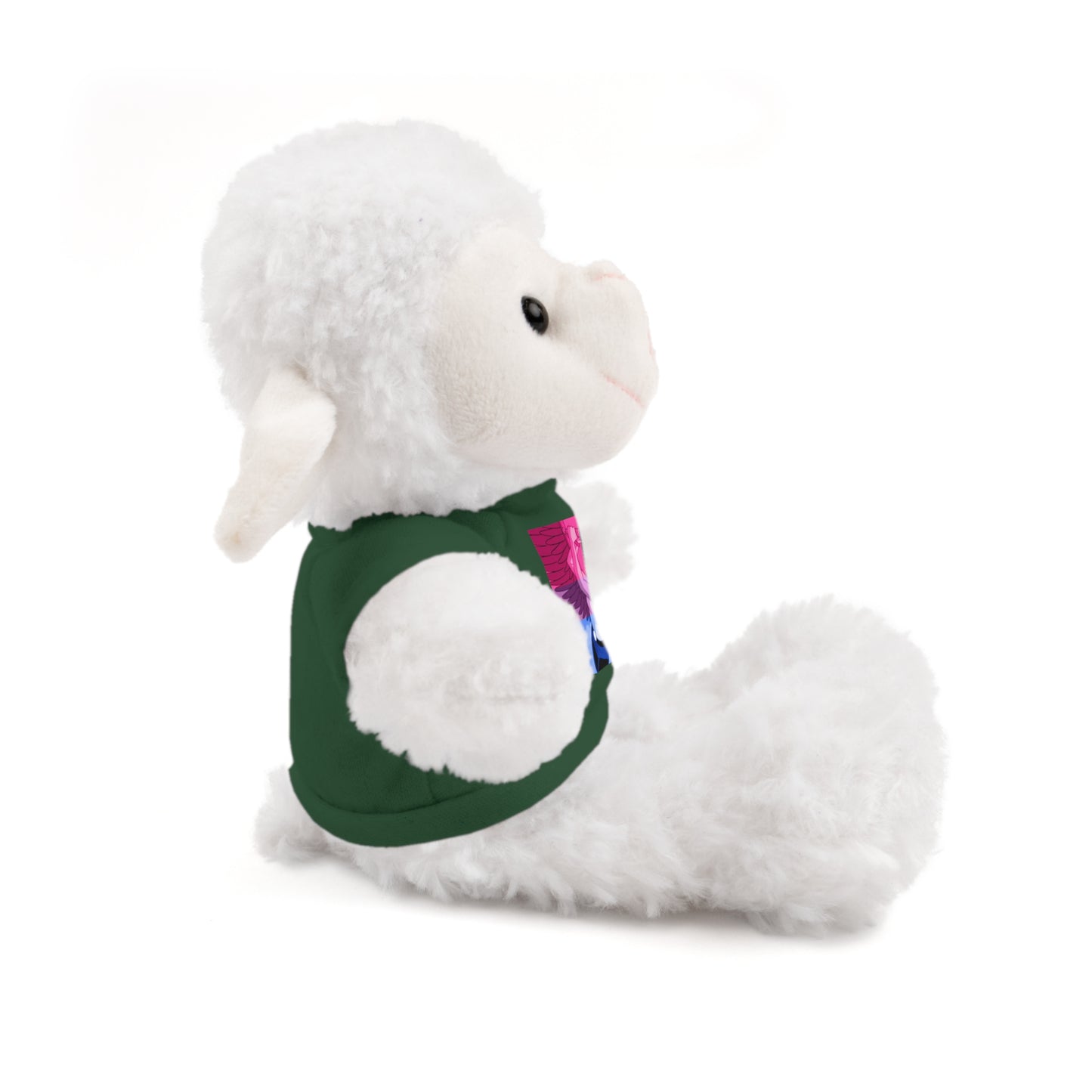 Plush Bear with Graphic Tee — Cute Pink & Blue Skateboard Design