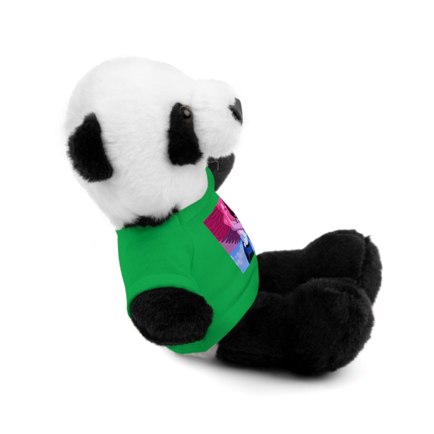 Plush Bear with Graphic Tee — Cute Pink & Blue Skateboard Design