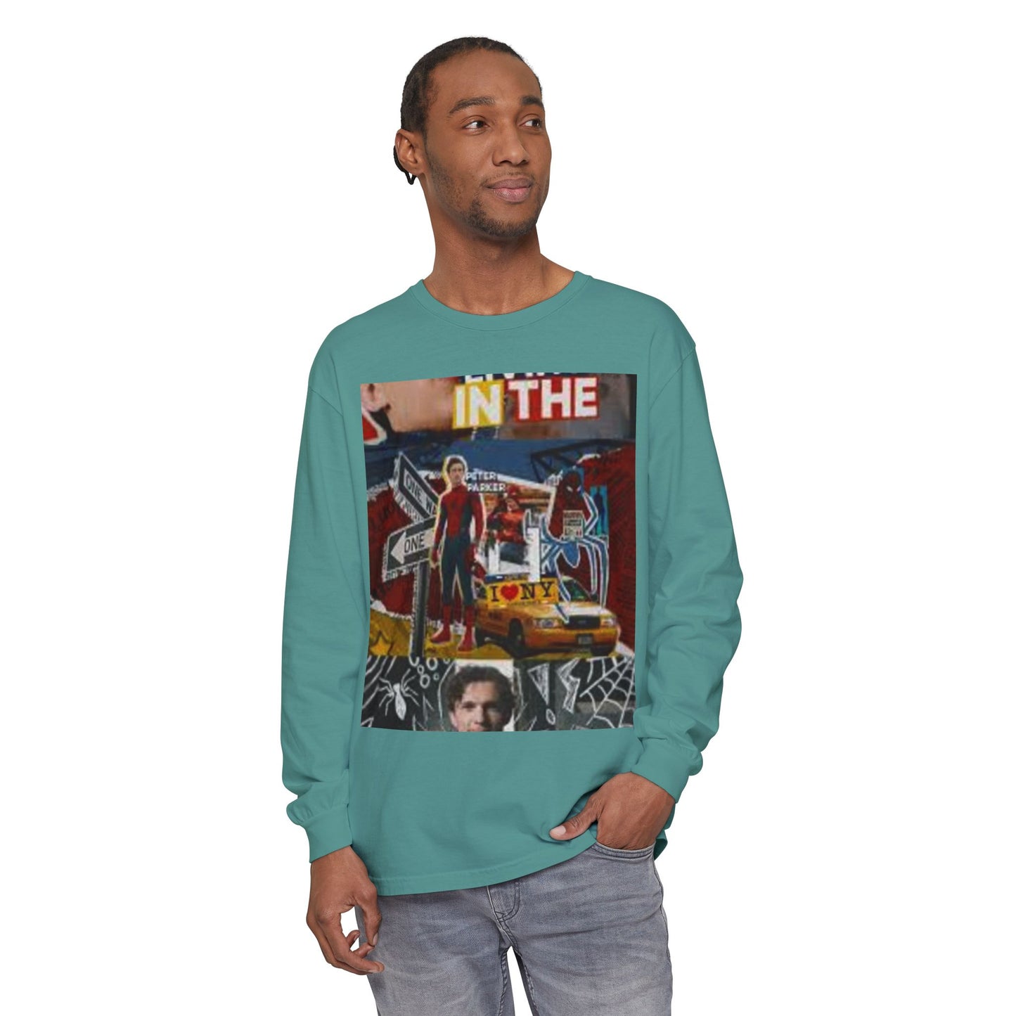 Long Sleeve T‑Shirt — Urban Collage 'In The City' Graphic