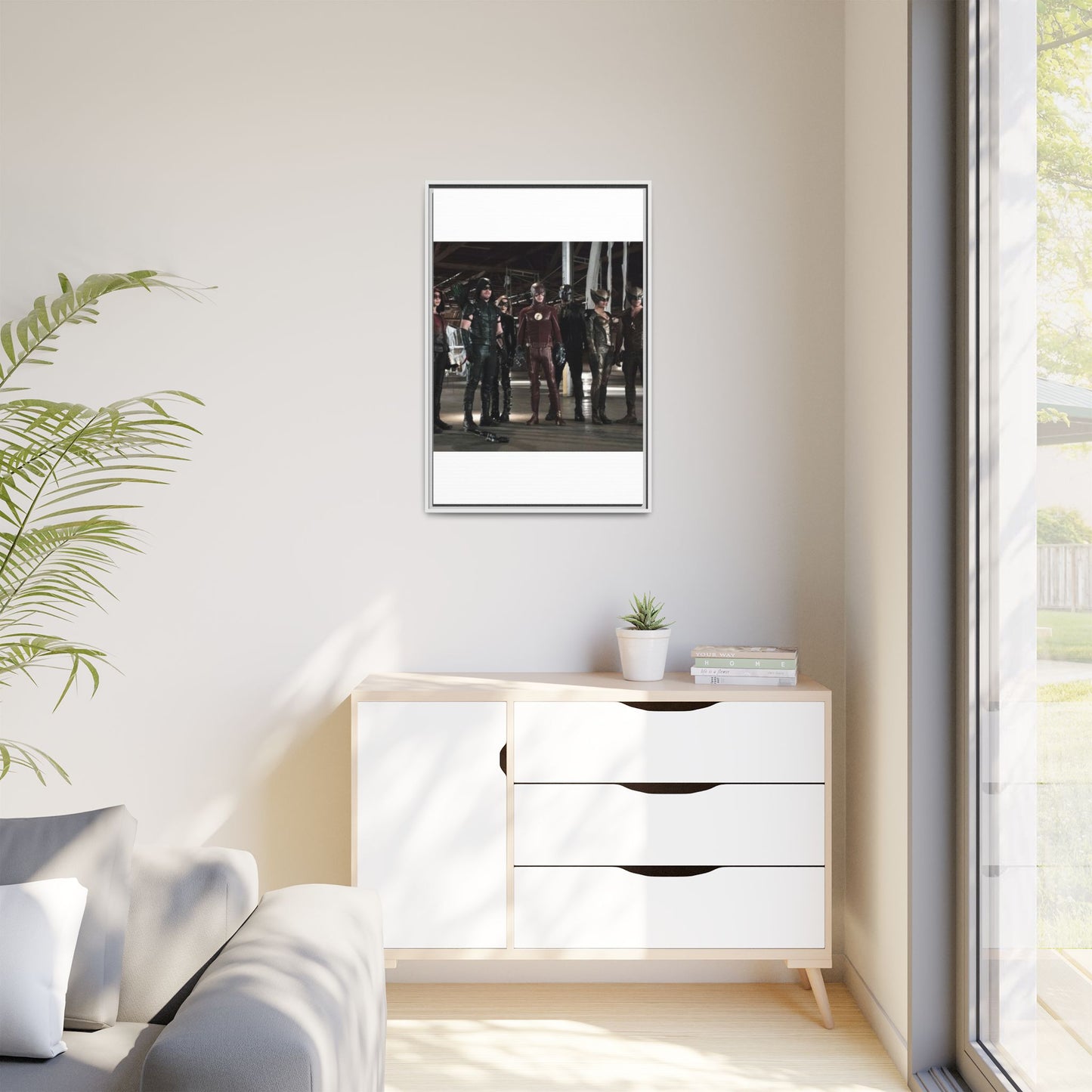 Framed Matte Canvas Panel - Superhero Team Photo Print