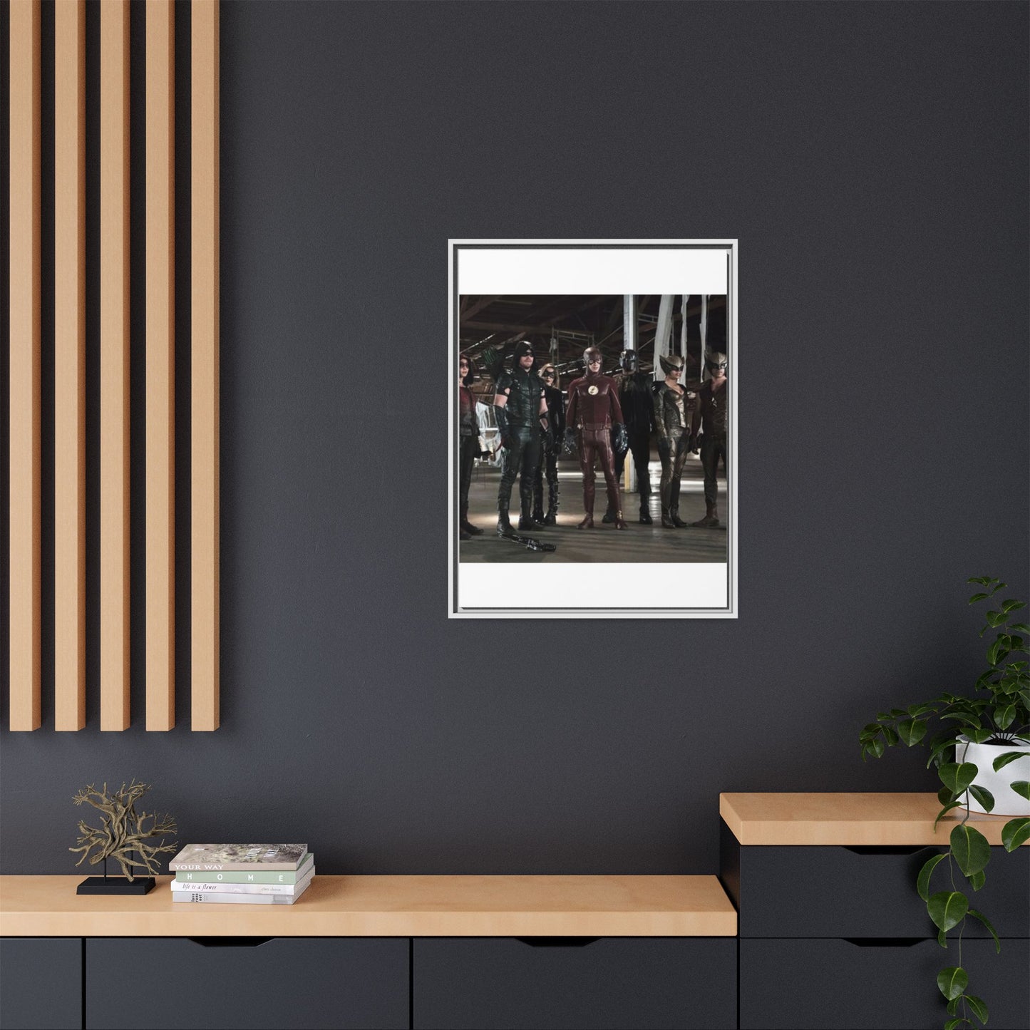 Framed Matte Canvas Panel - Superhero Team Photo Print