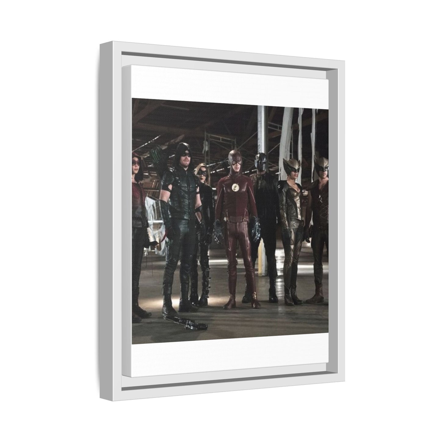 Framed Matte Canvas Panel - Superhero Team Photo Print
