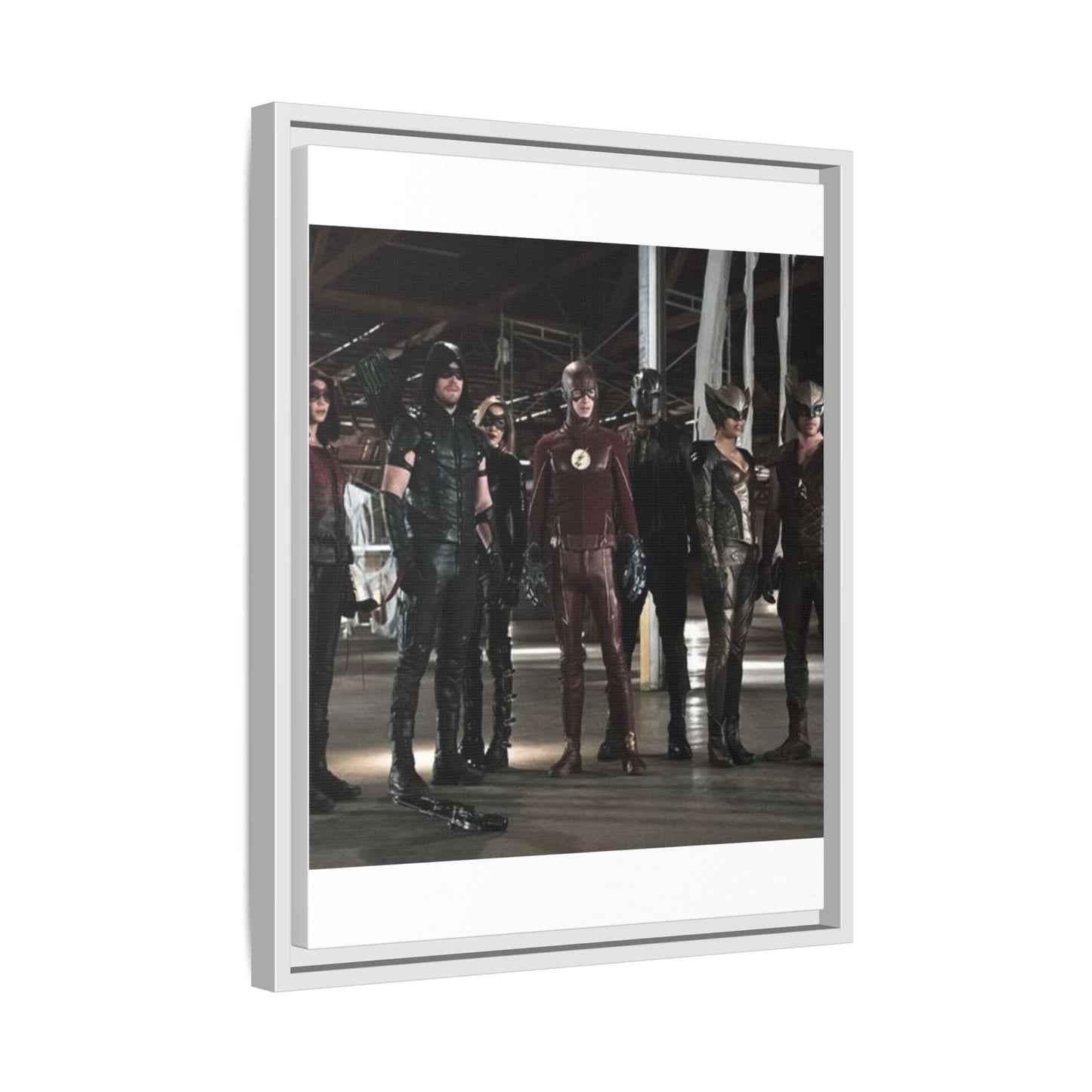 Framed Matte Canvas Panel - Superhero Team Photo Print