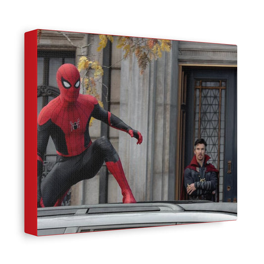 Spider-Man Action Matte Canvas Print — Stretched Wall Art