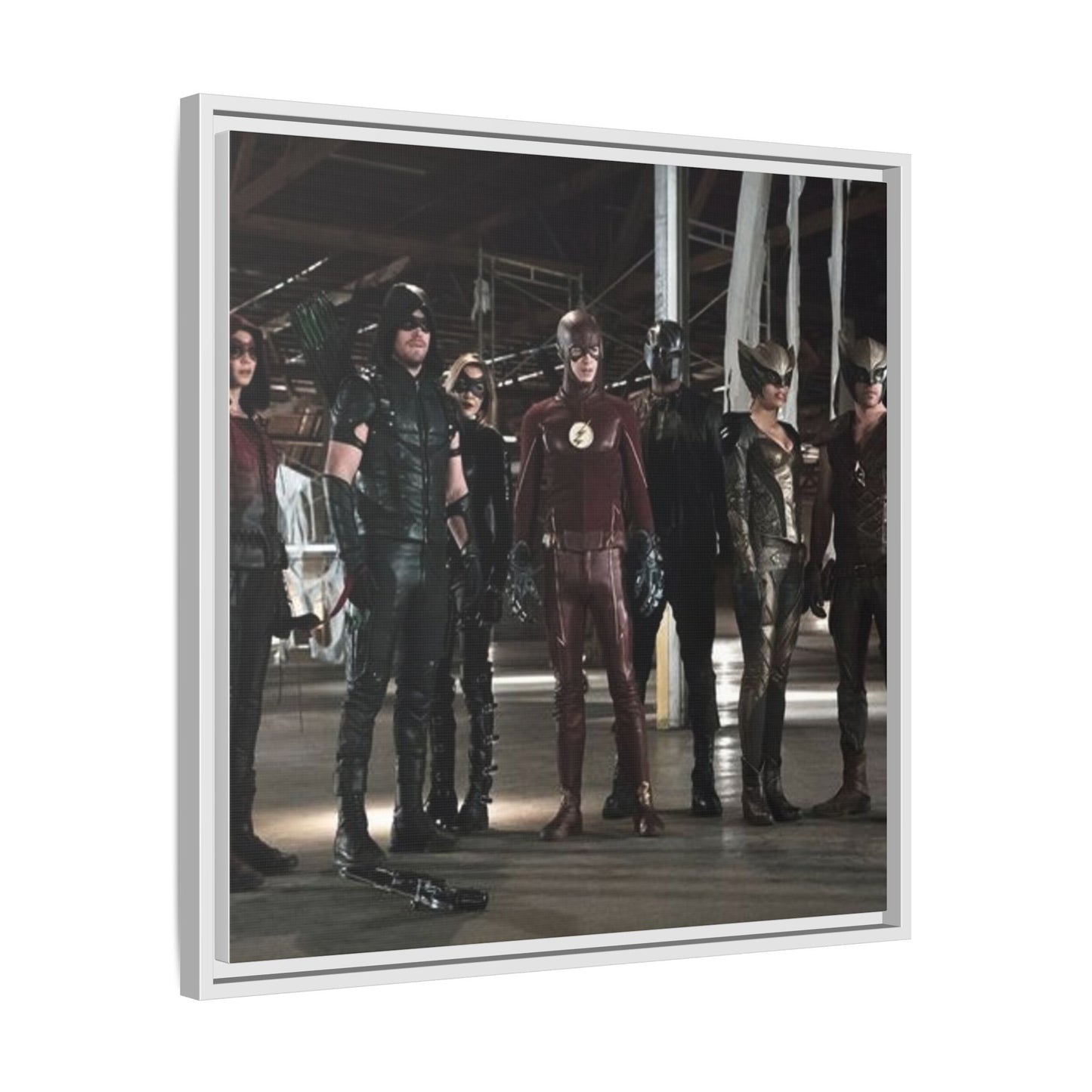 Framed Matte Canvas Panel - Superhero Team Photo Print