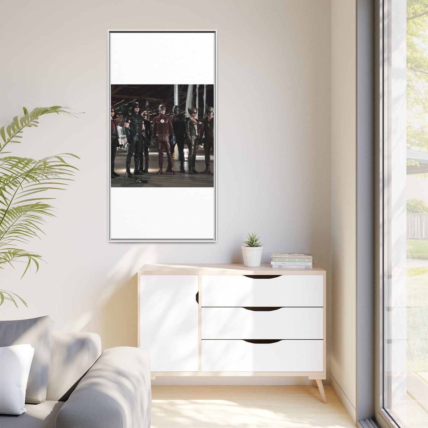 Framed Matte Canvas Panel - Superhero Team Photo Print