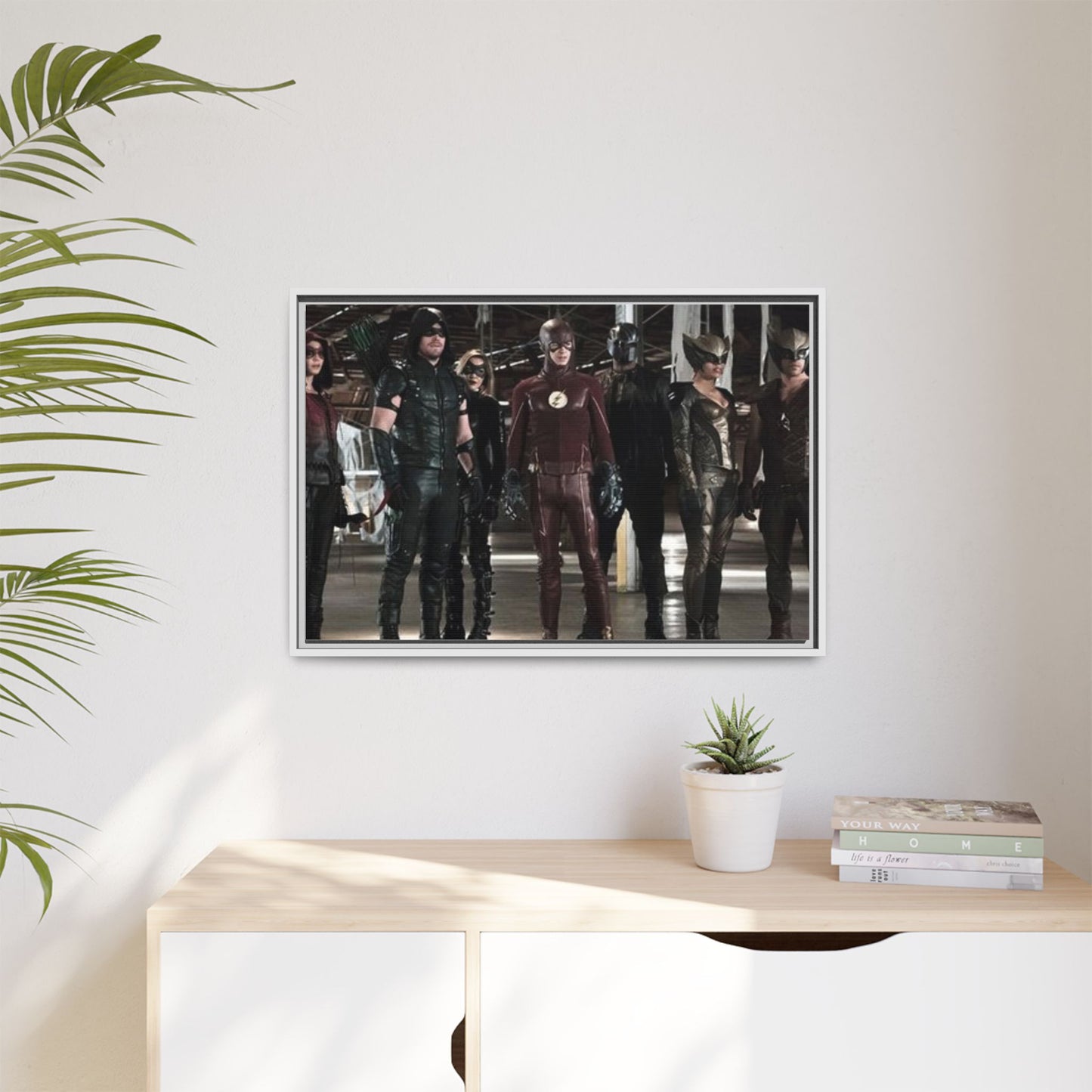 Framed Matte Canvas Panel - Superhero Team Photo Print