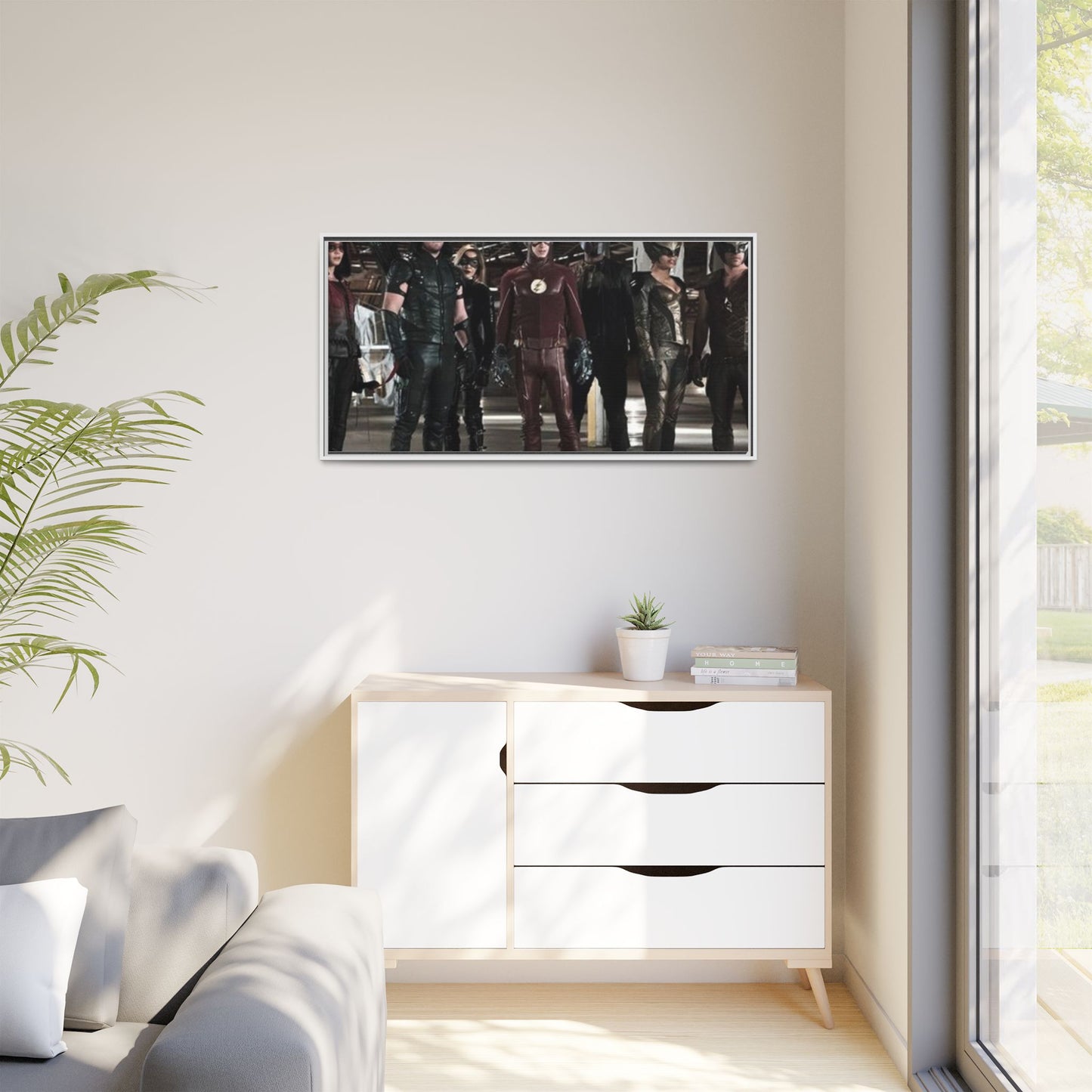 Framed Matte Canvas Panel - Superhero Team Photo Print