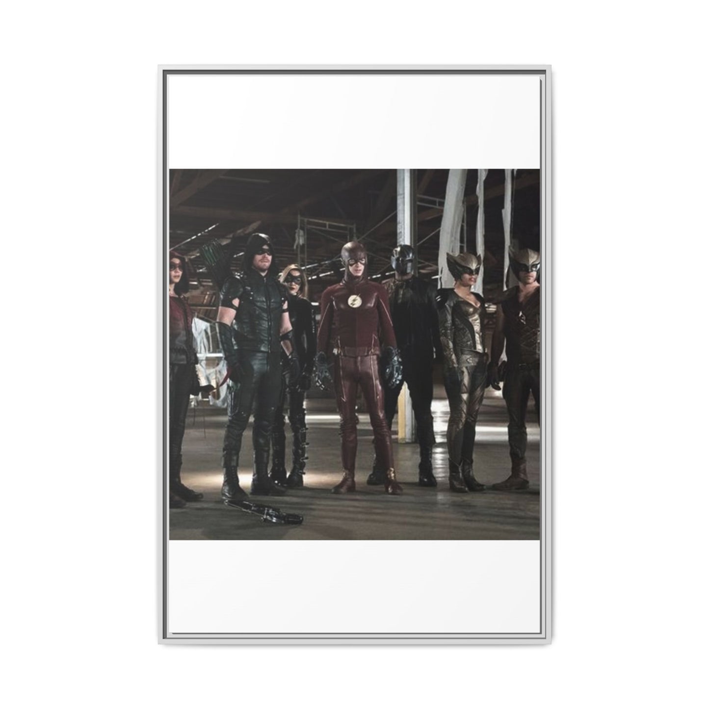 Framed Matte Canvas Panel - Superhero Team Photo Print