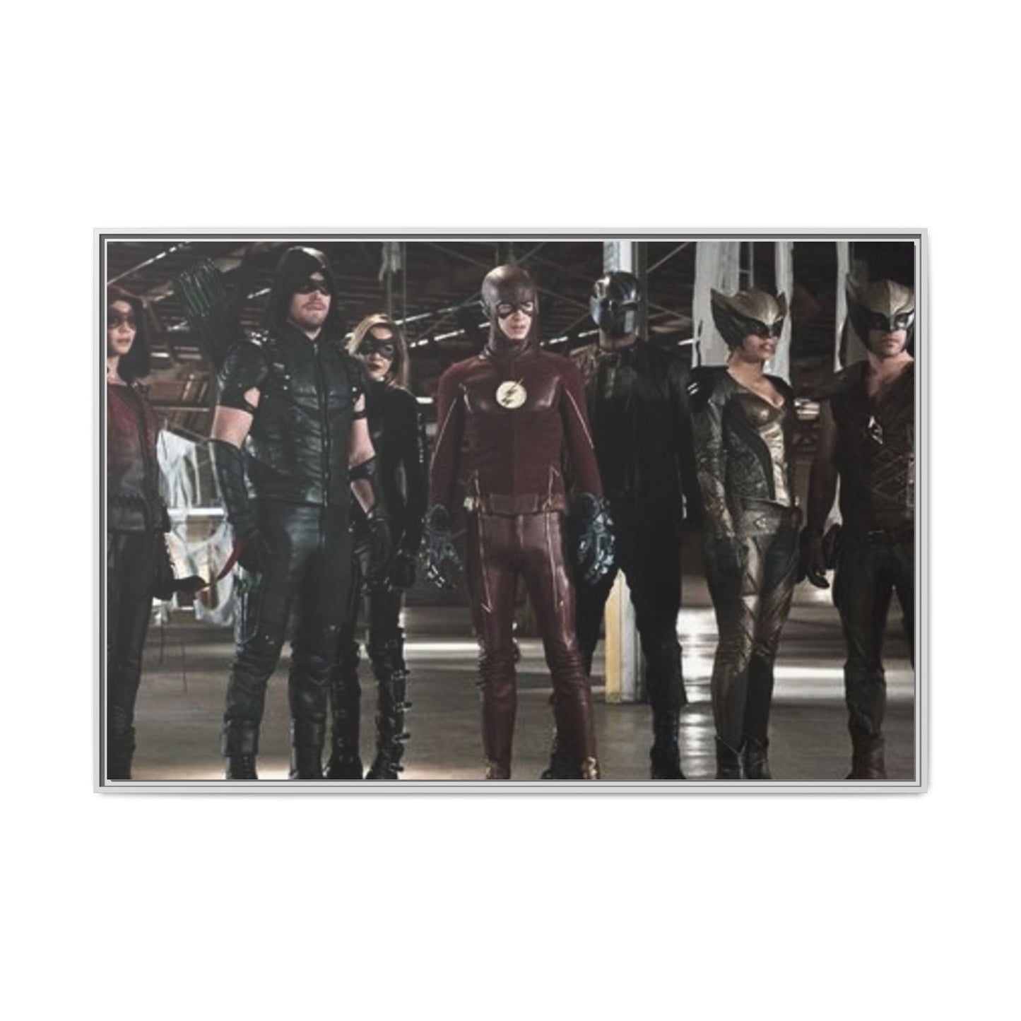 Framed Matte Canvas Panel - Superhero Team Photo Print