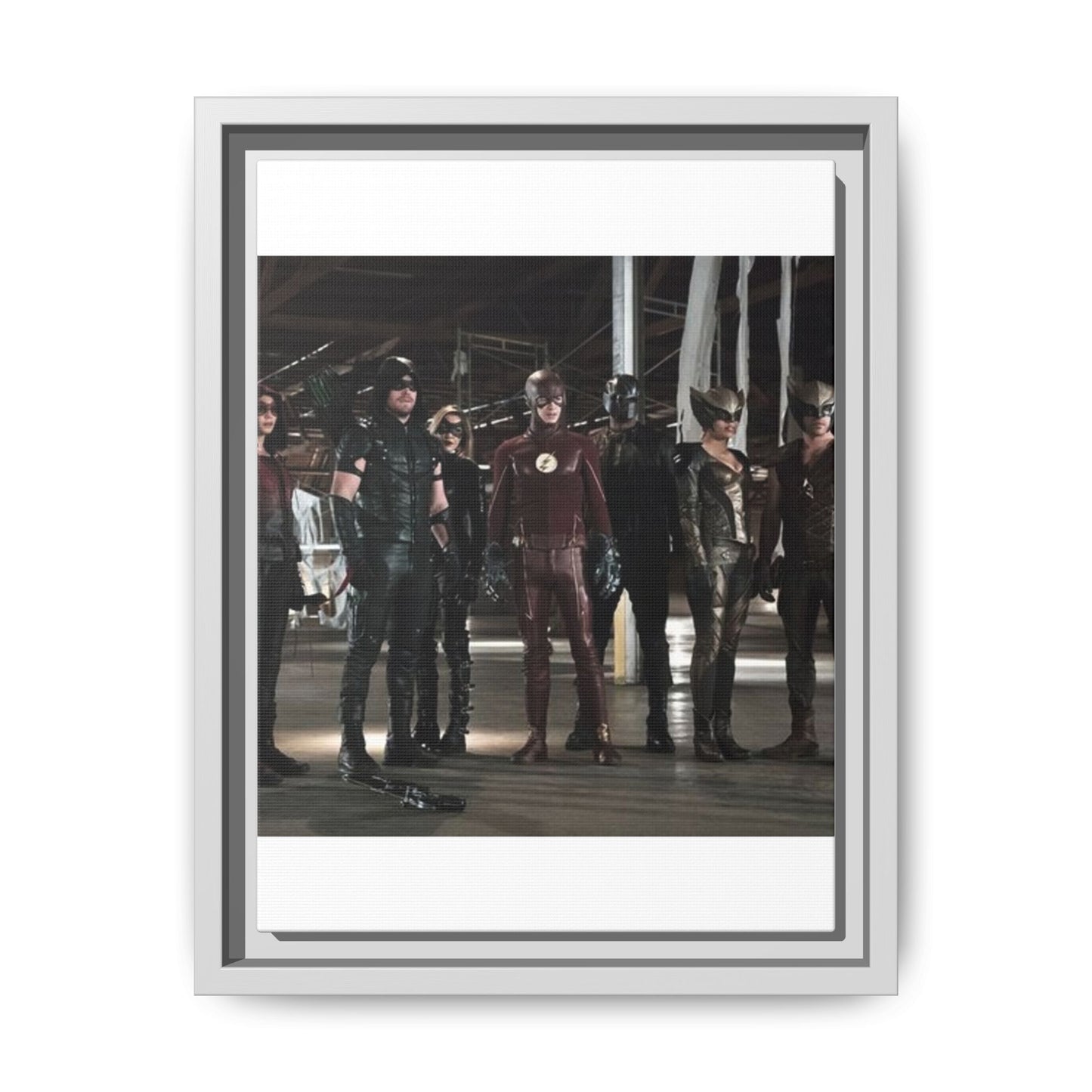 Framed Matte Canvas Panel - Superhero Team Photo Print