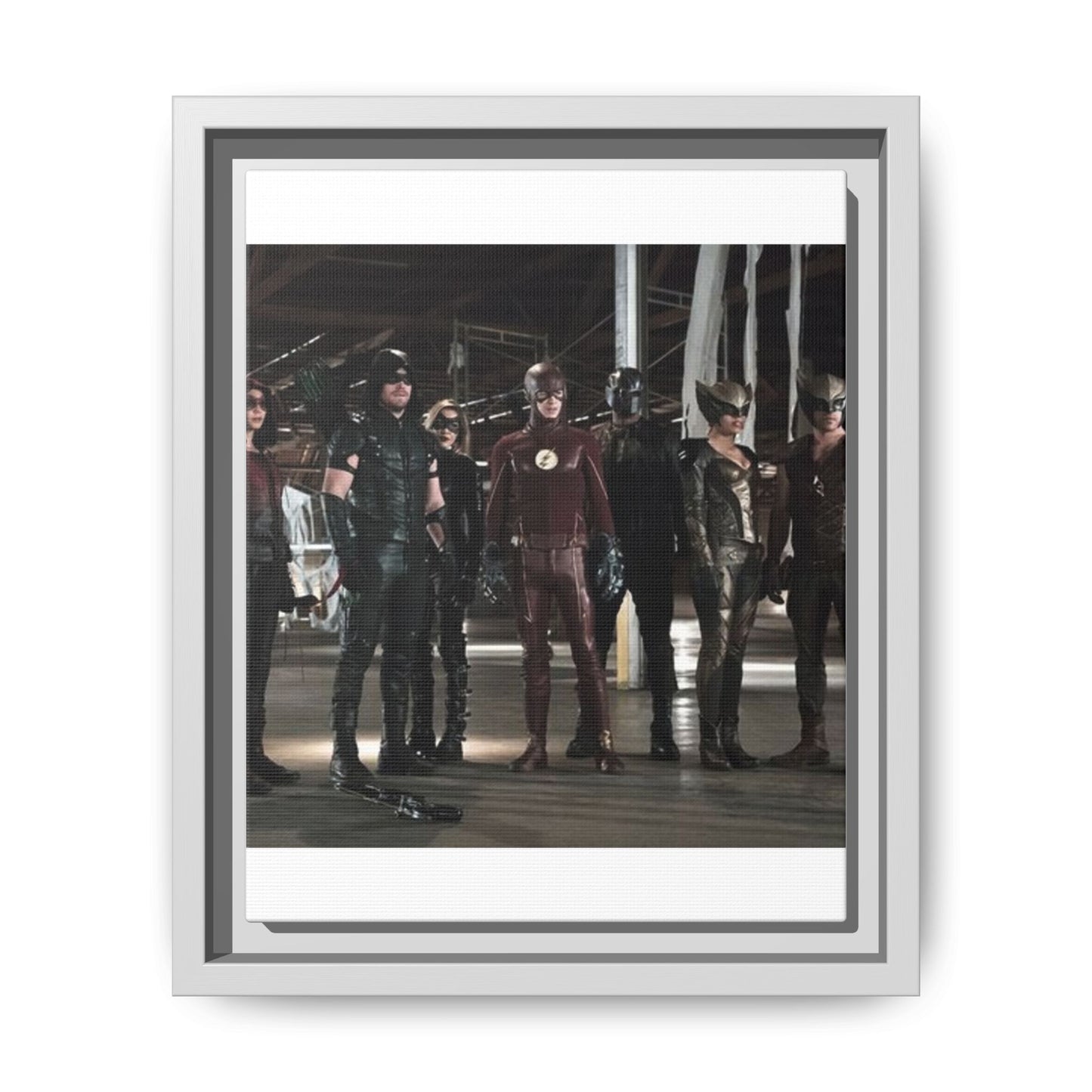 Framed Matte Canvas Panel - Superhero Team Photo Print