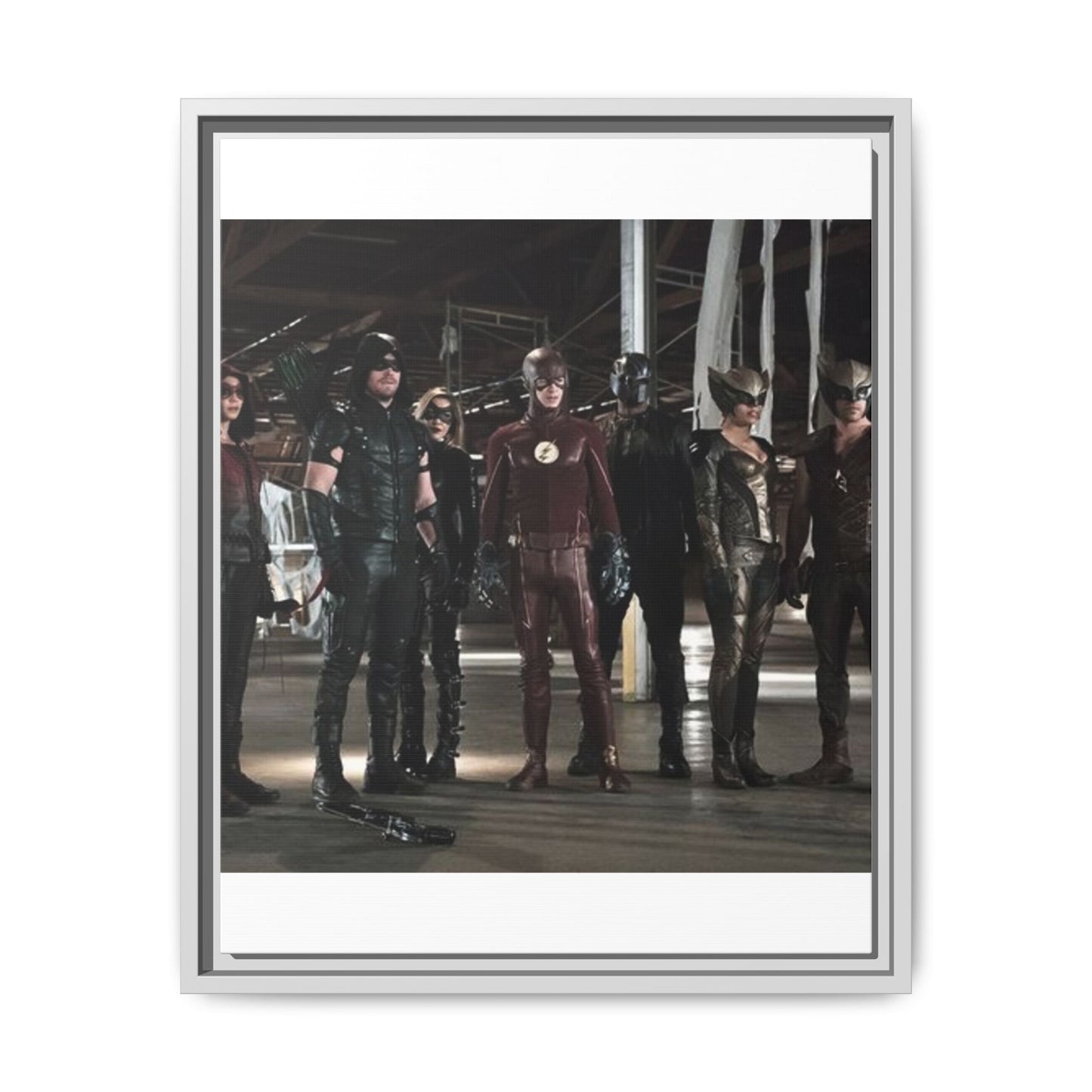 Framed Matte Canvas Panel - Superhero Team Photo Print