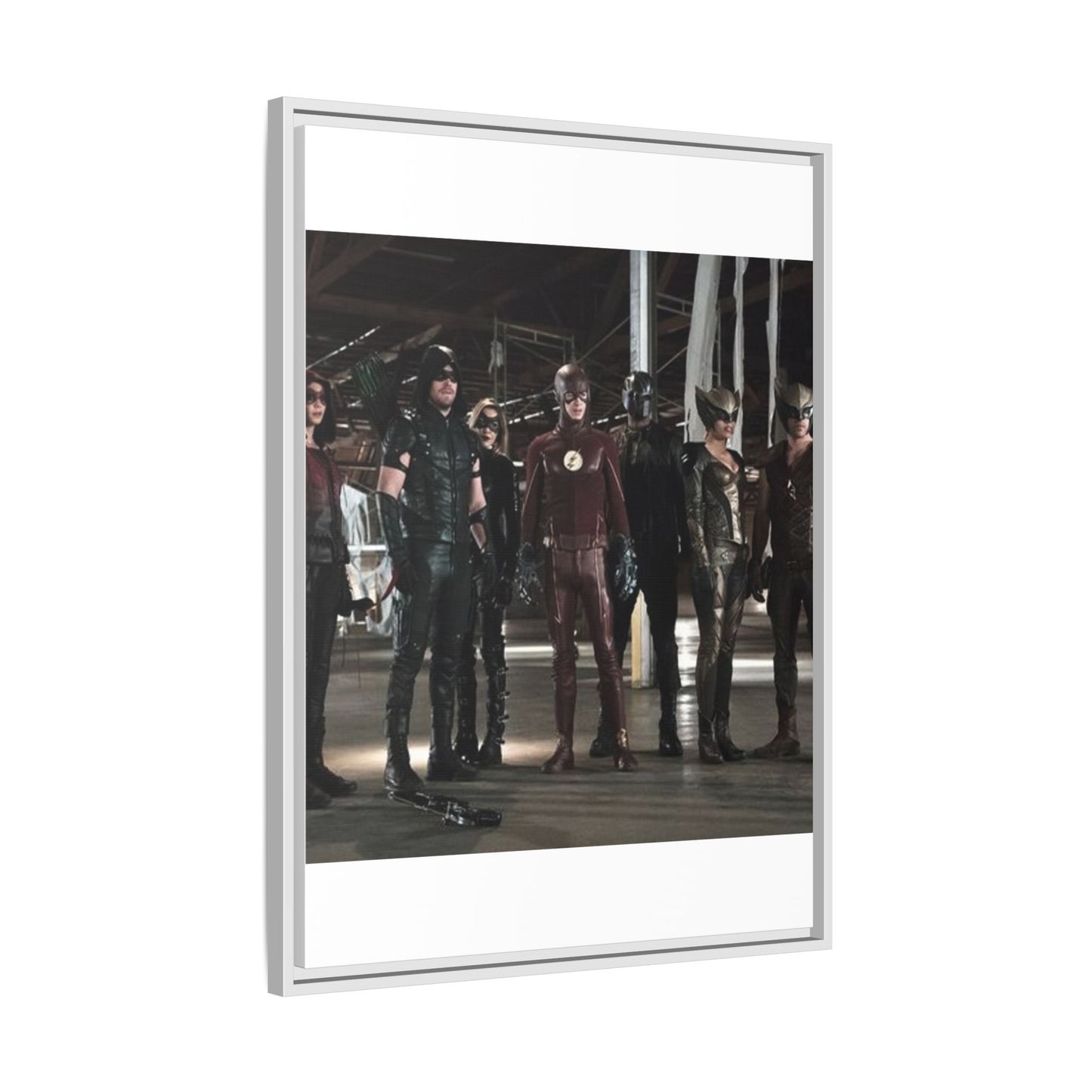 Framed Matte Canvas Panel - Superhero Team Photo Print