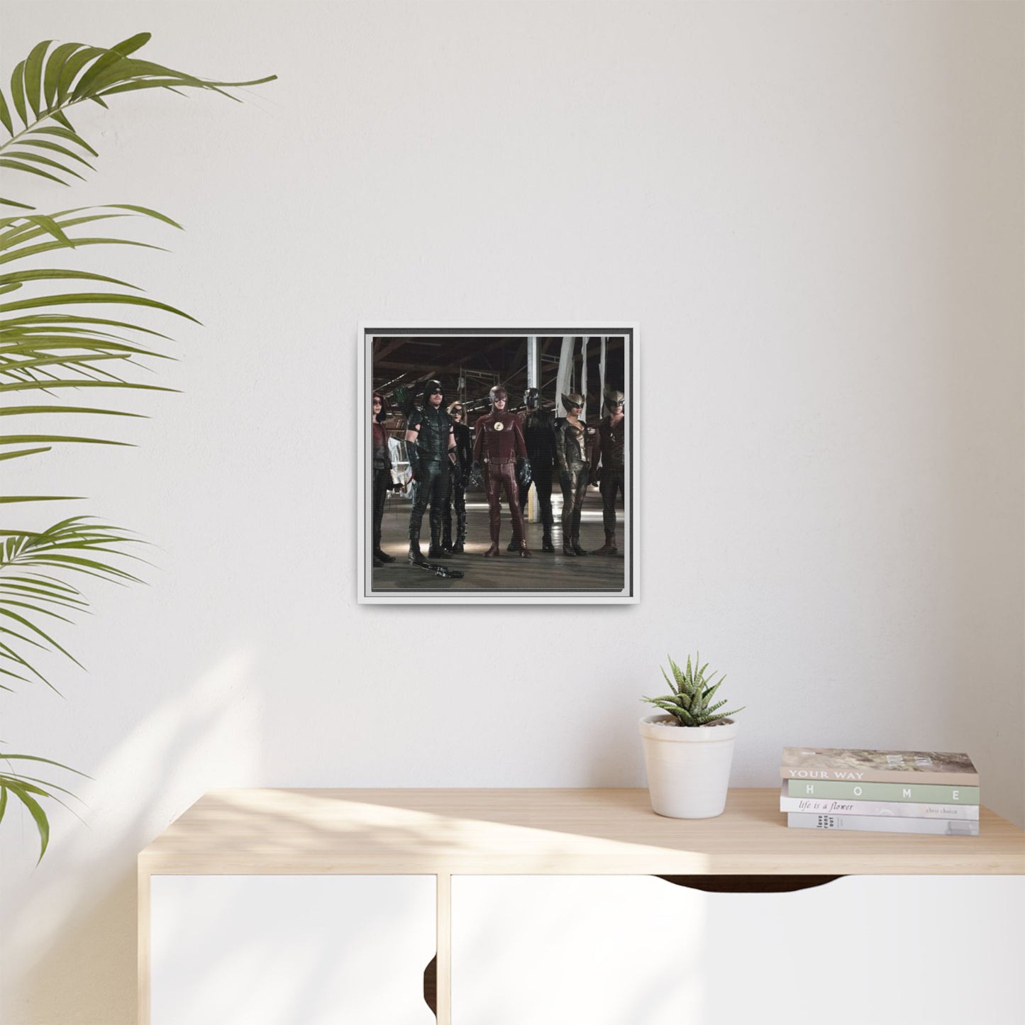Framed Matte Canvas Panel - Superhero Team Photo Print