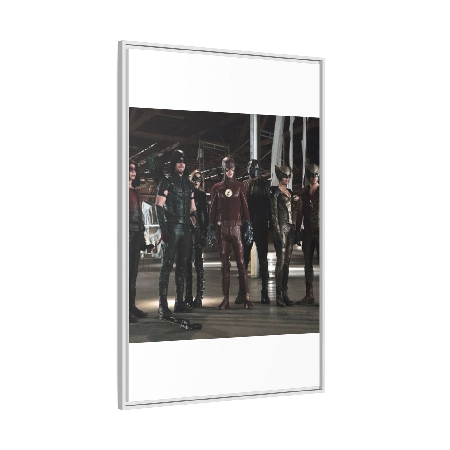 Framed Matte Canvas Panel - Superhero Team Photo Print