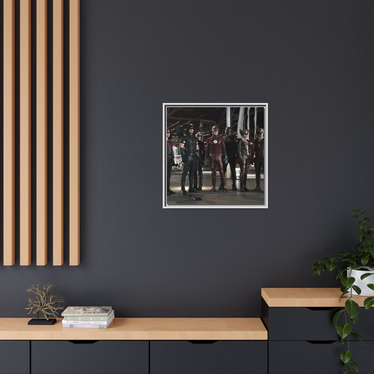 Framed Matte Canvas Panel - Superhero Team Photo Print