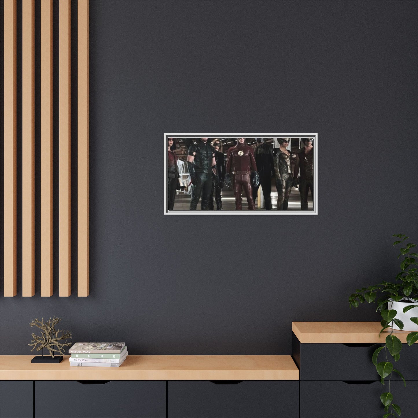 Framed Matte Canvas Panel - Superhero Team Photo Print