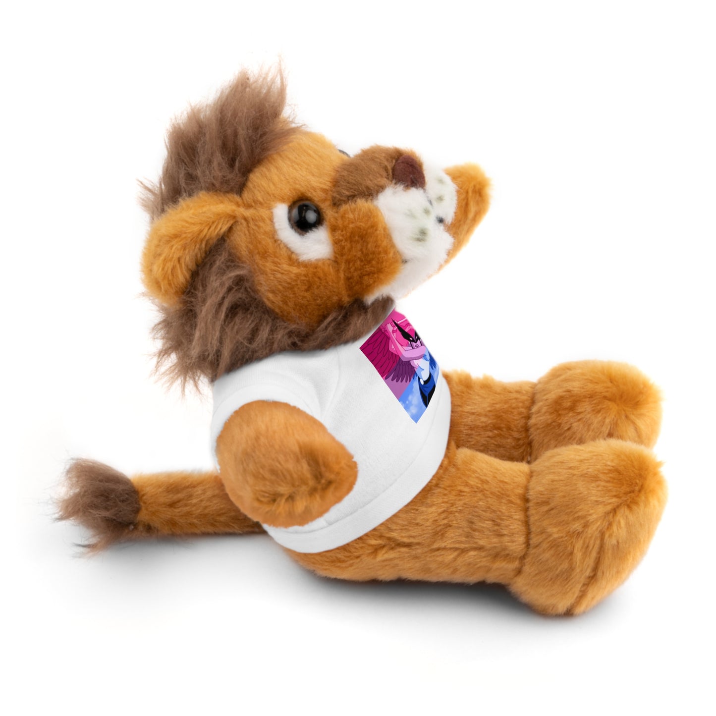 Plush Bear with Graphic Tee — Cute Pink & Blue Skateboard Design