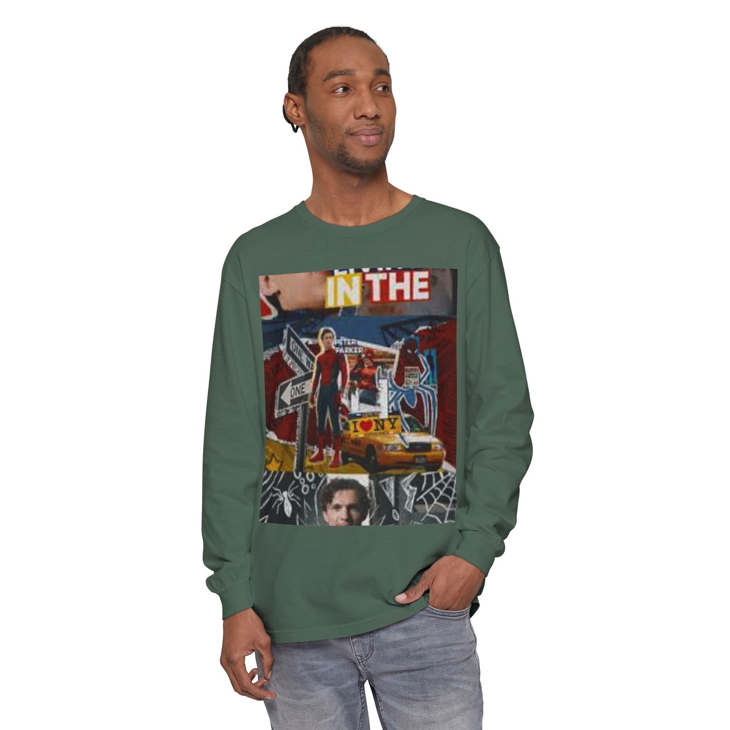 Long Sleeve T‑Shirt — Urban Collage 'In The City' Graphic