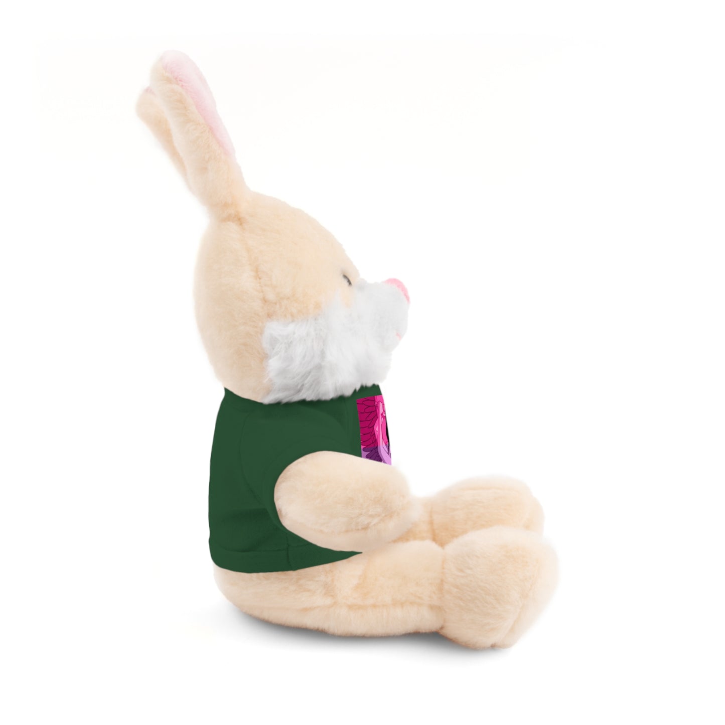 Plush Bear with Graphic Tee — Cute Pink & Blue Skateboard Design