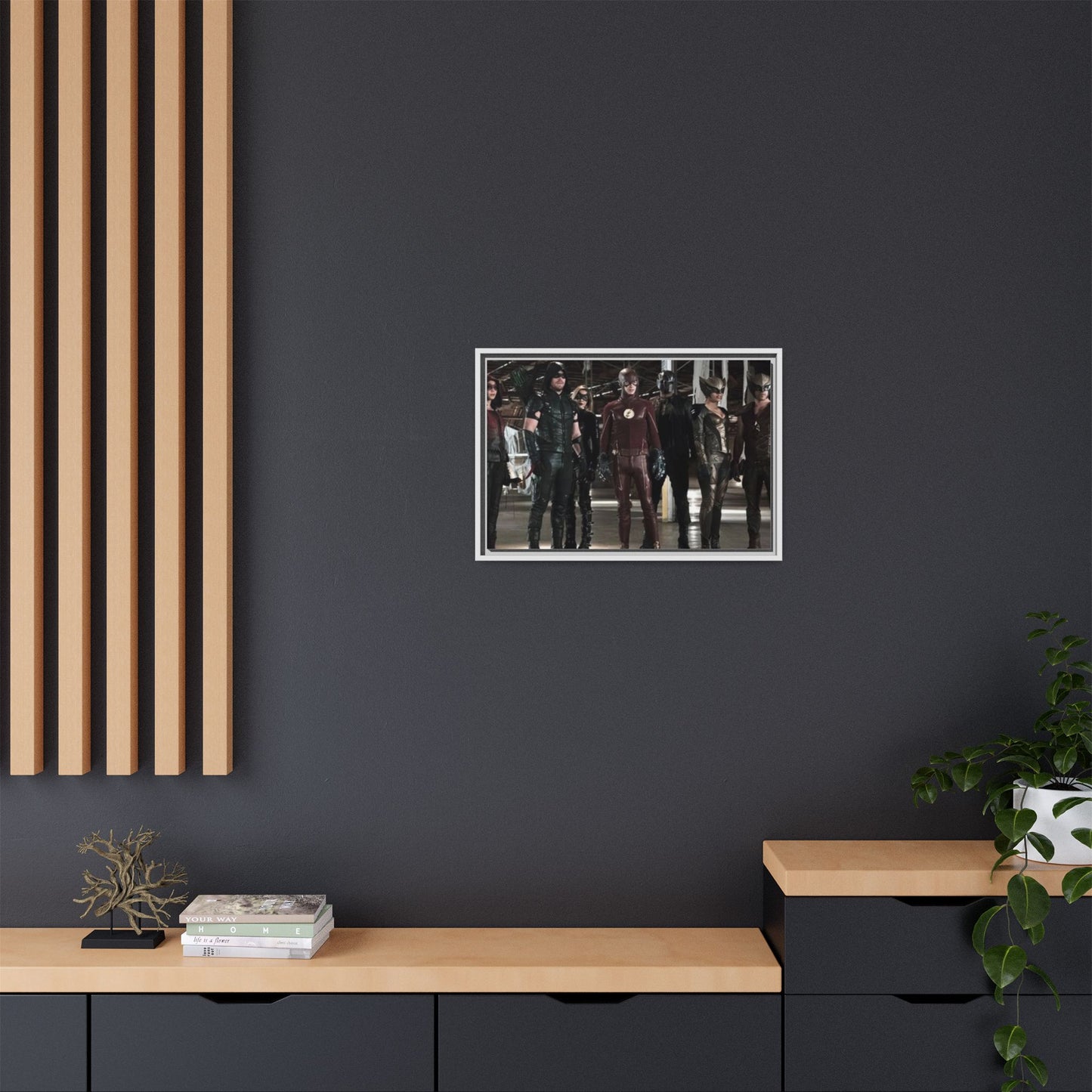 Framed Matte Canvas Panel - Superhero Team Photo Print