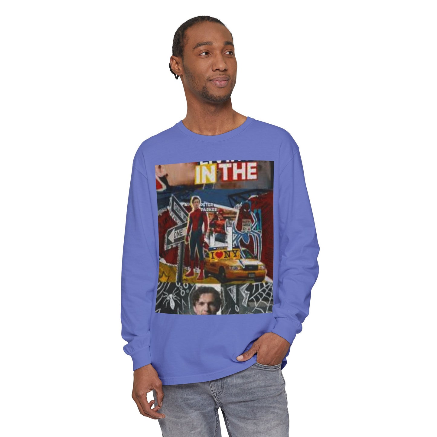 Long Sleeve T‑Shirt — Urban Collage 'In The City' Graphic