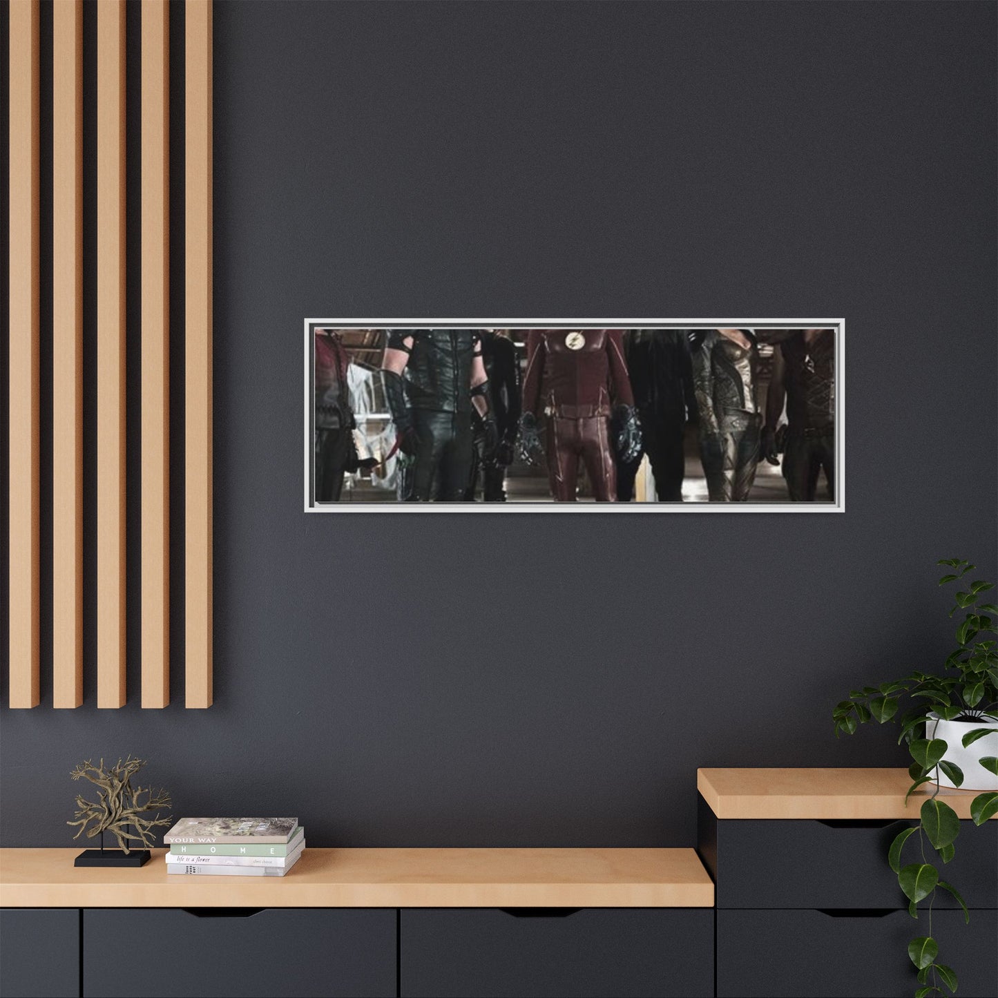 Framed Matte Canvas Panel - Superhero Team Photo Print