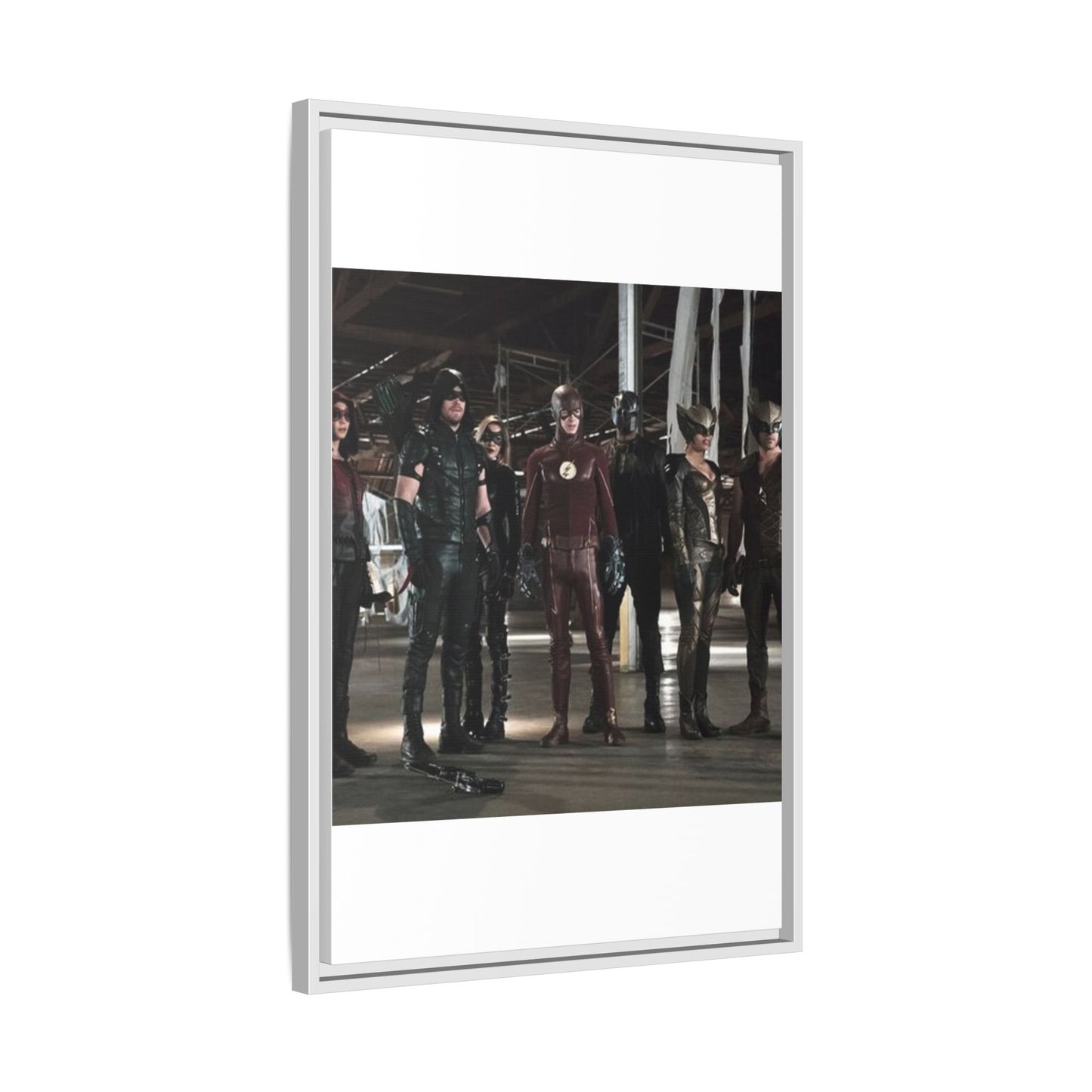 Framed Matte Canvas Panel - Superhero Team Photo Print