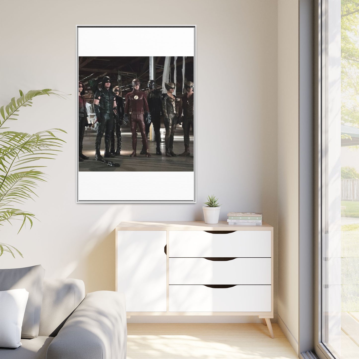 Framed Matte Canvas Panel - Superhero Team Photo Print