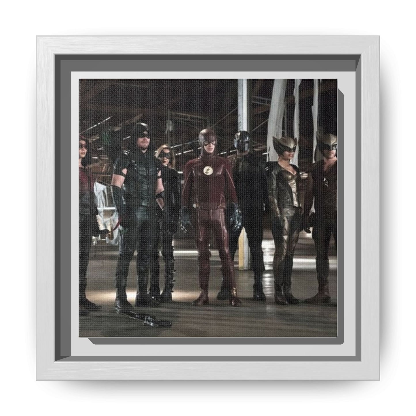Framed Matte Canvas Panel - Superhero Team Photo Print