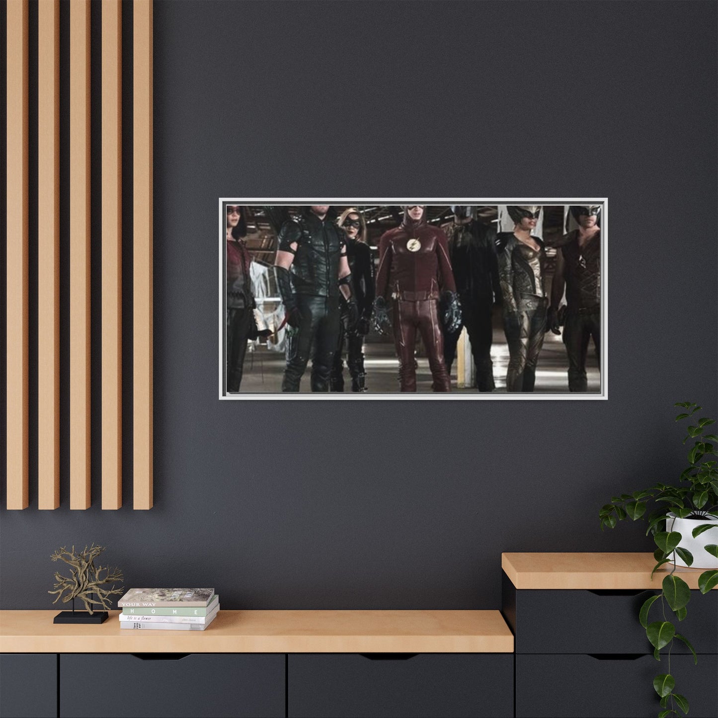Framed Matte Canvas Panel - Superhero Team Photo Print