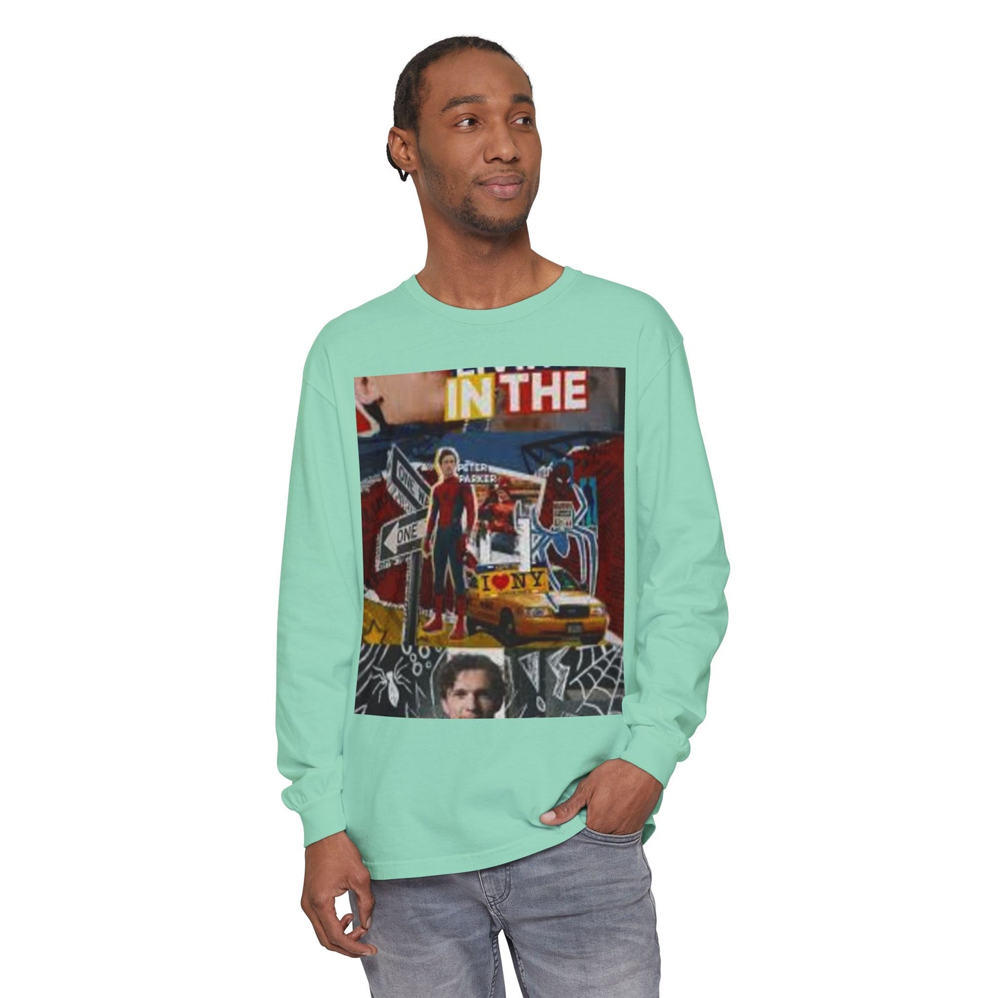 Long Sleeve T‑Shirt — Urban Collage 'In The City' Graphic