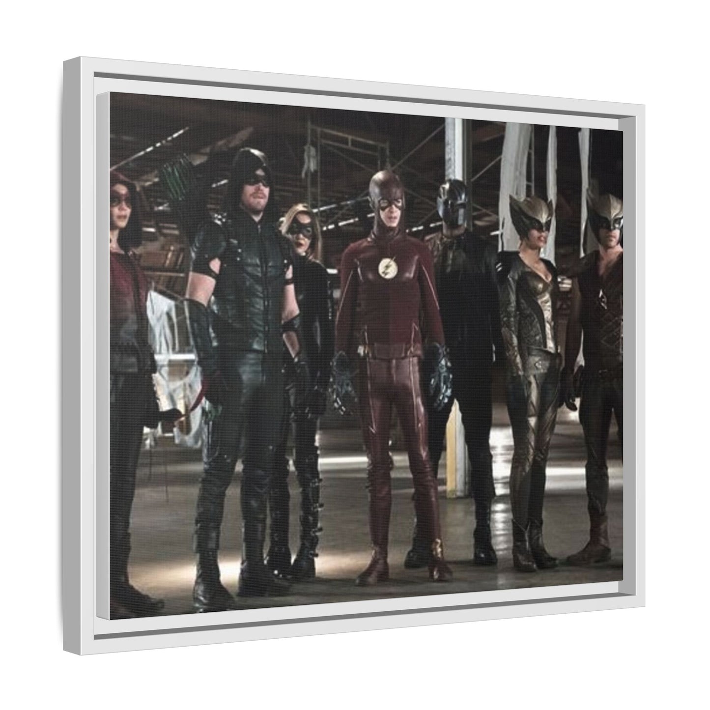 Framed Matte Canvas Panel - Superhero Team Photo Print