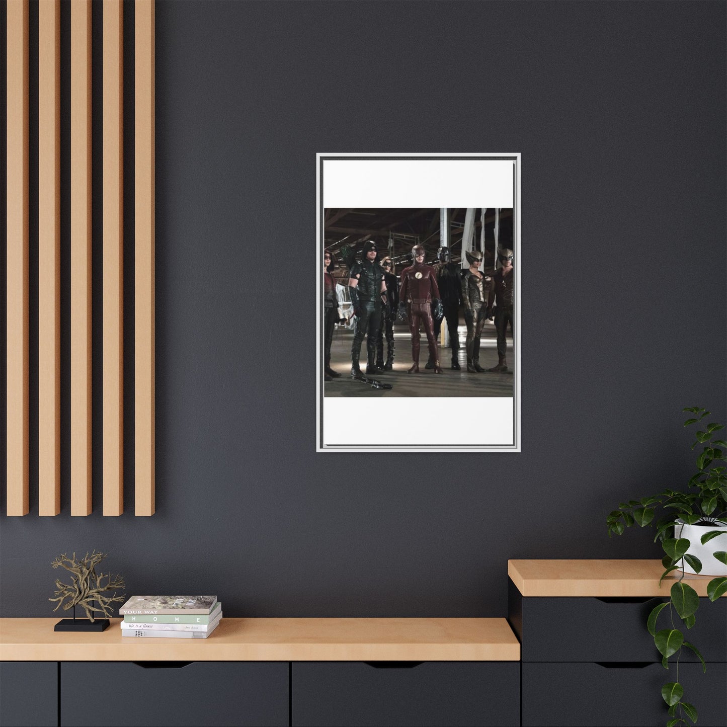Framed Matte Canvas Panel - Superhero Team Photo Print