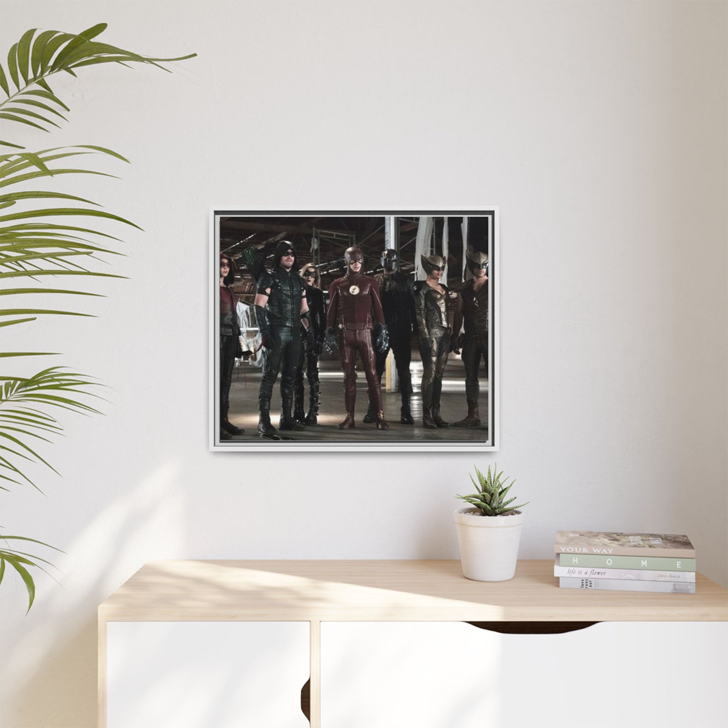 Framed Matte Canvas Panel - Superhero Team Photo Print