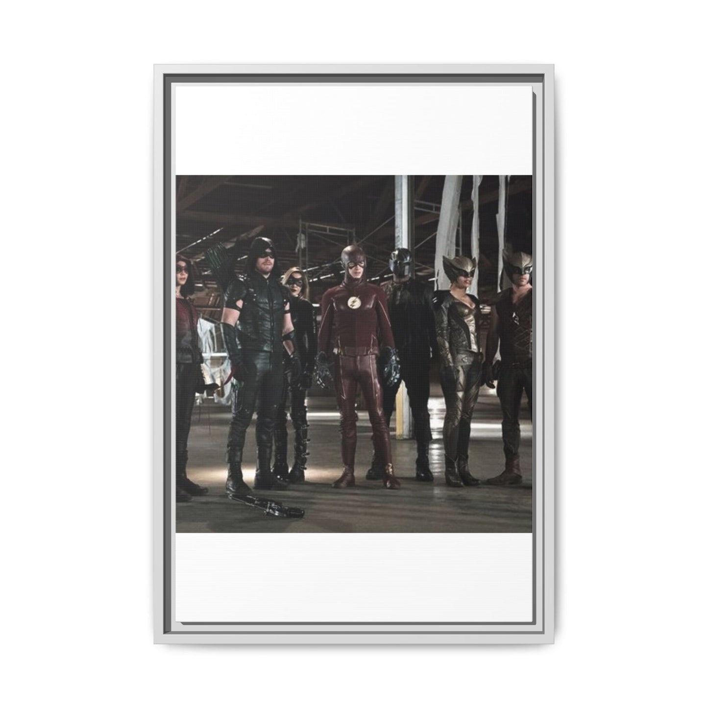 Framed Matte Canvas Panel - Superhero Team Photo Print