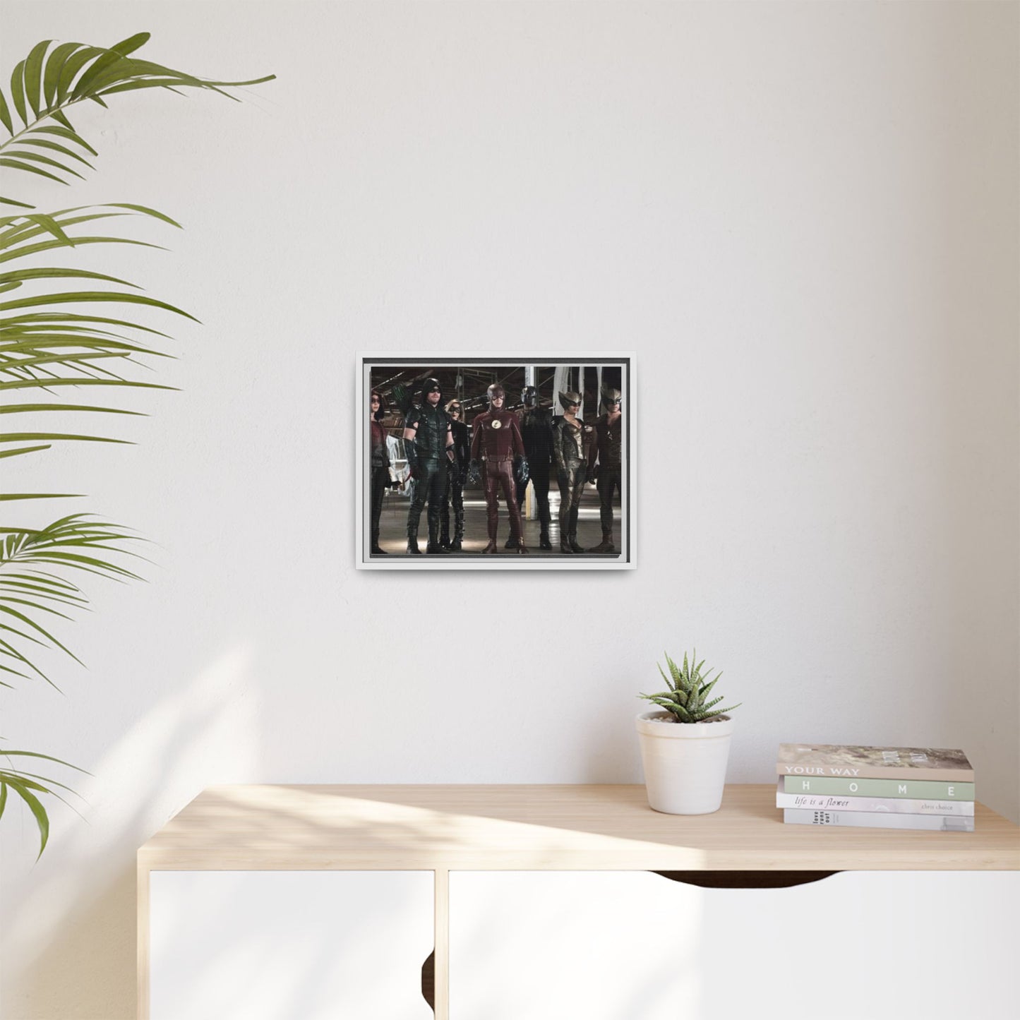 Framed Matte Canvas Panel - Superhero Team Photo Print