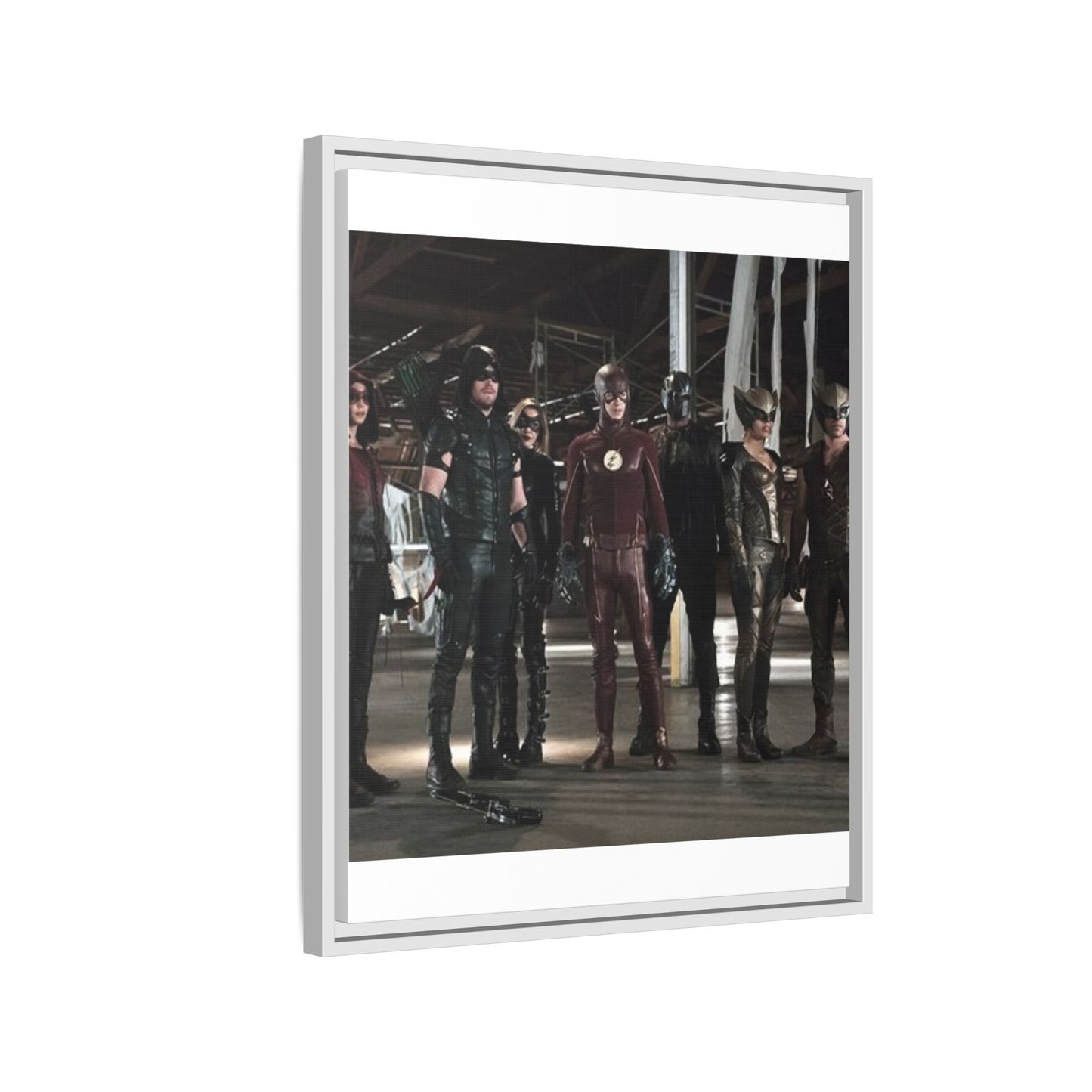 Framed Matte Canvas Panel - Superhero Team Photo Print