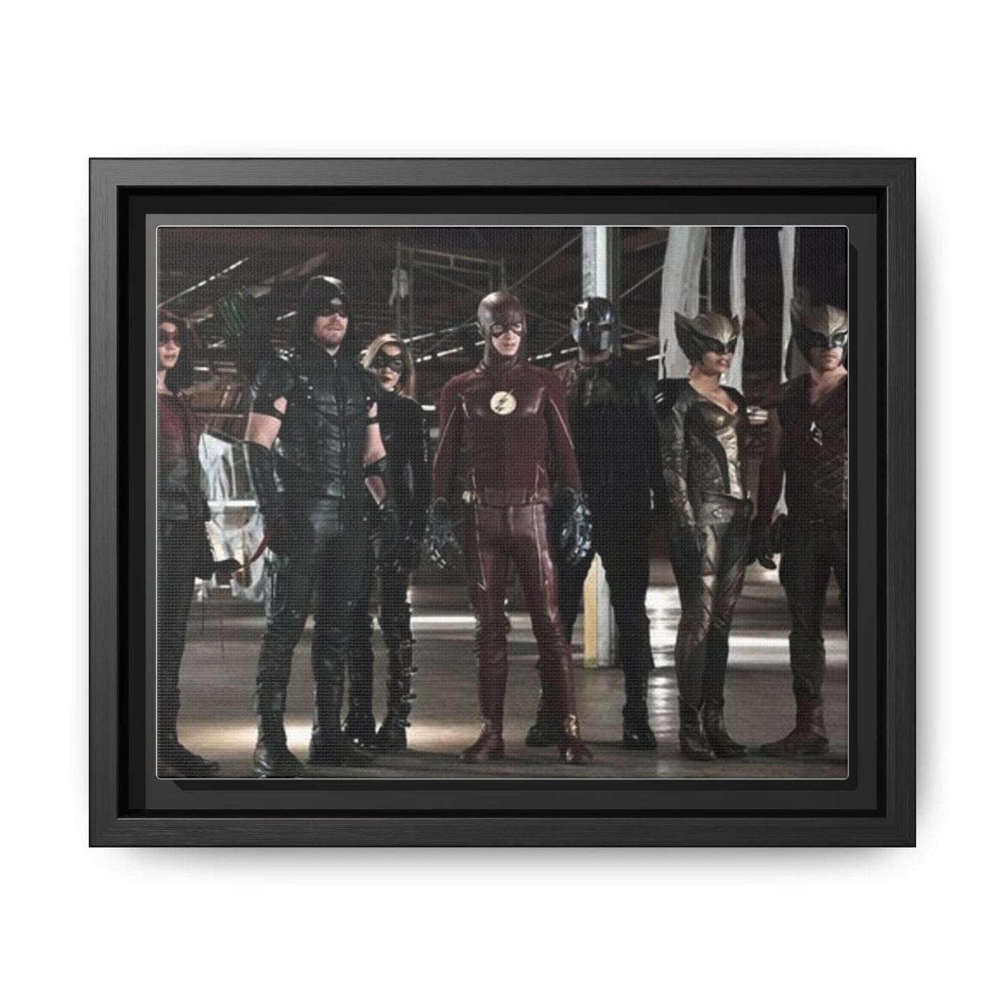 Framed Matte Canvas Panel - Superhero Team Photo Print