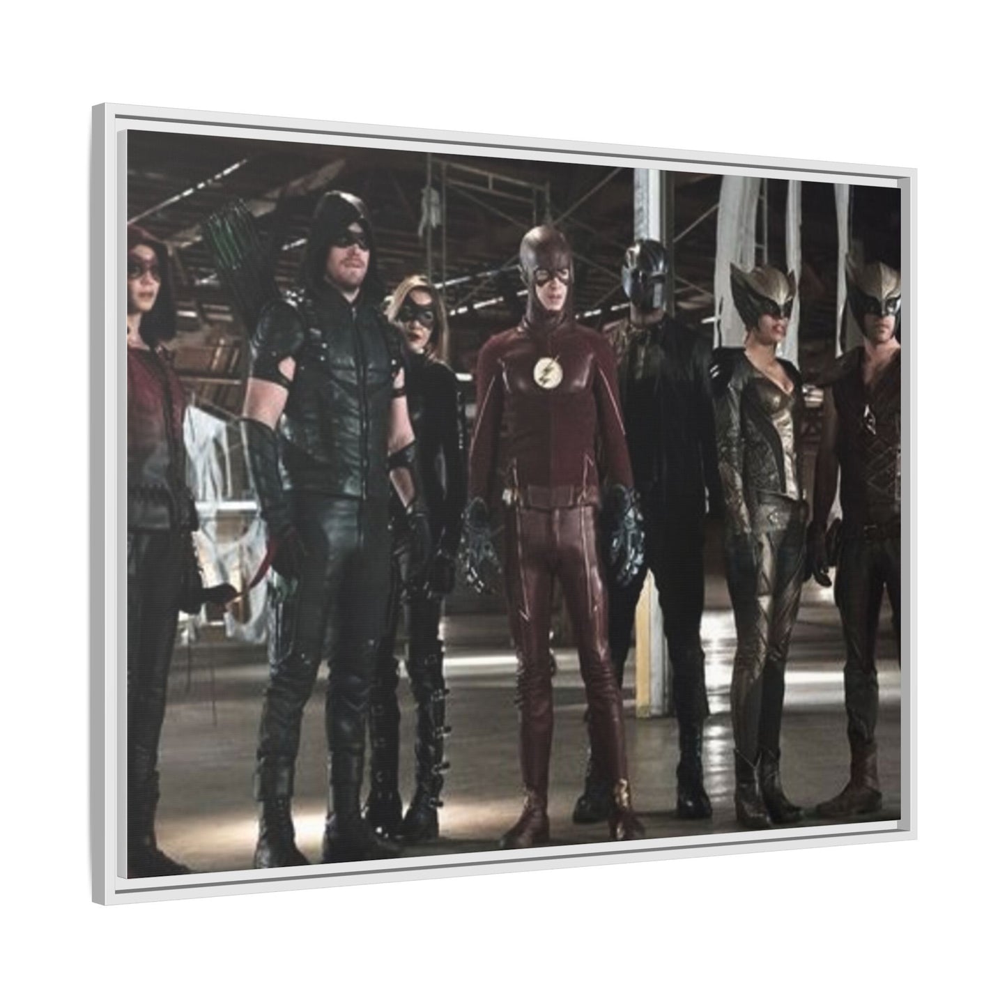 Framed Matte Canvas Panel - Superhero Team Photo Print