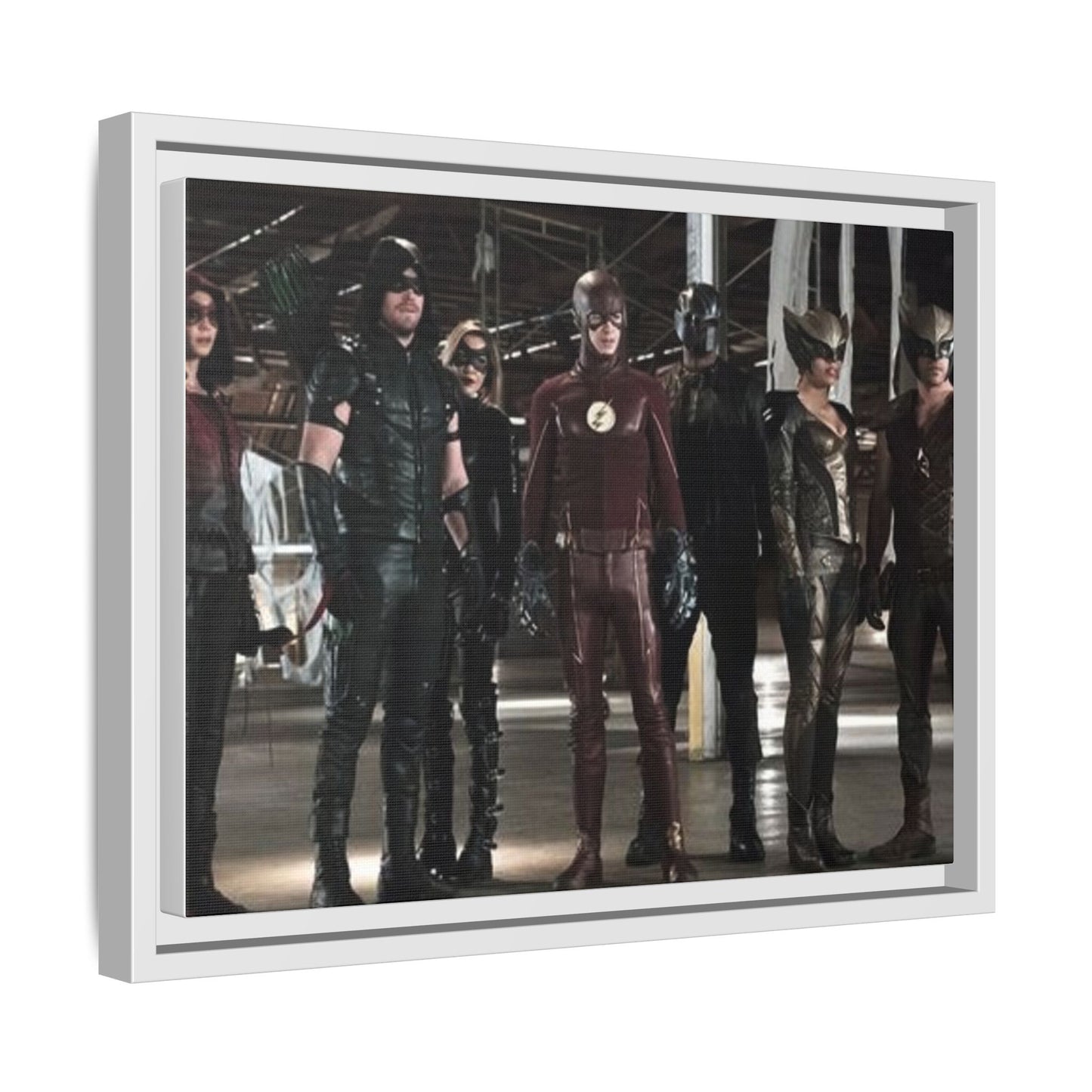 Framed Matte Canvas Panel - Superhero Team Photo Print