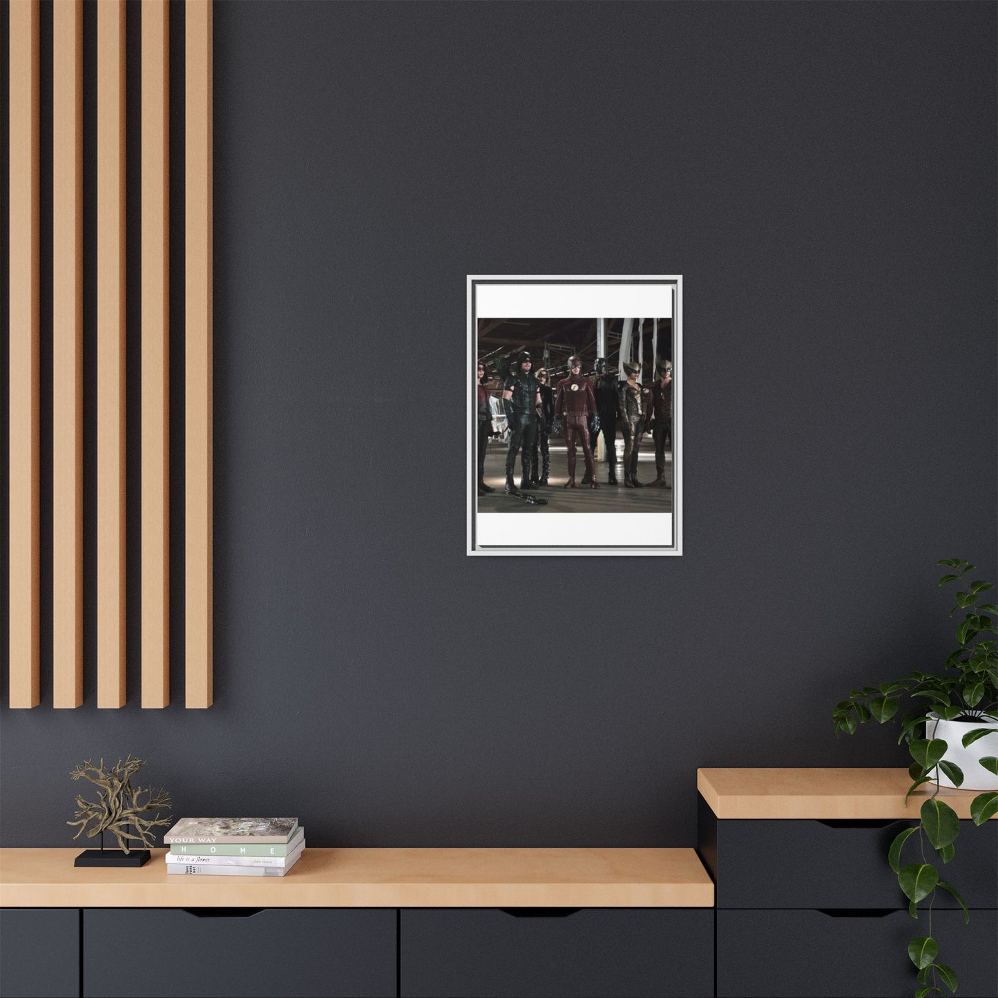 Framed Matte Canvas Panel - Superhero Team Photo Print