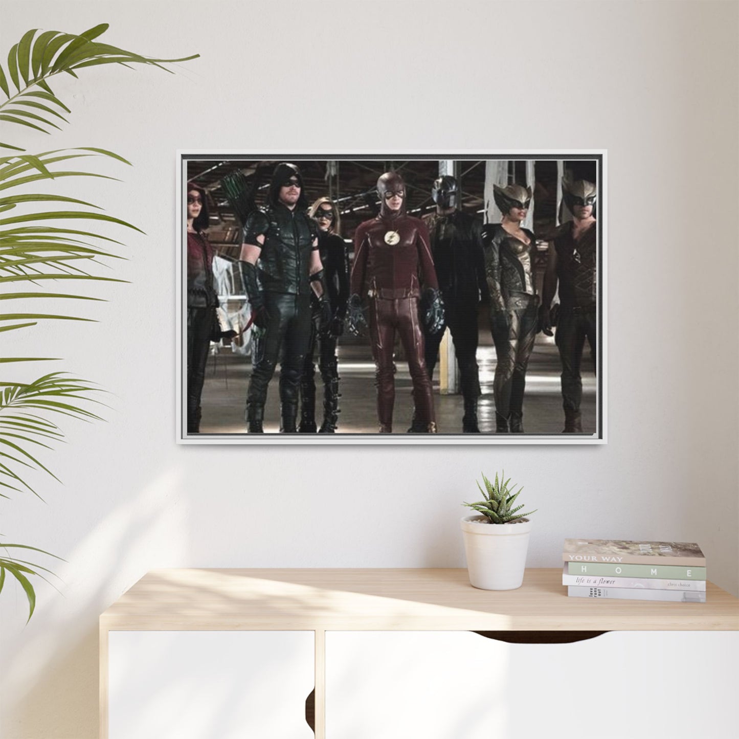 Framed Matte Canvas Panel - Superhero Team Photo Print