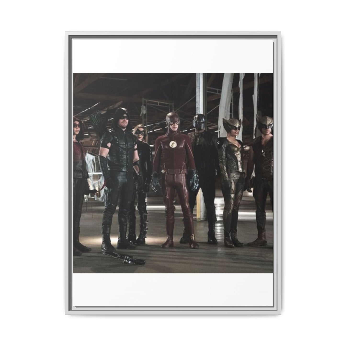 Framed Matte Canvas Panel - Superhero Team Photo Print