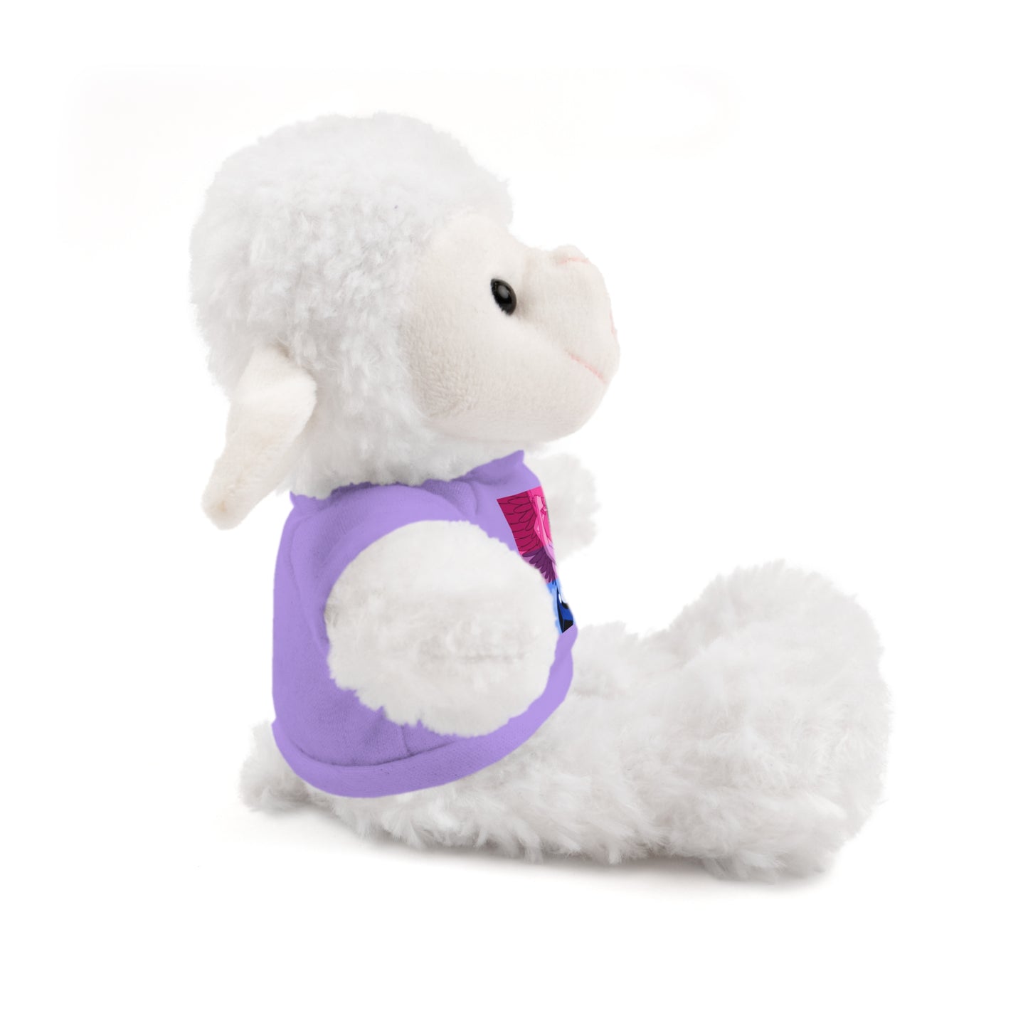 Plush Bear with Graphic Tee — Cute Pink & Blue Skateboard Design