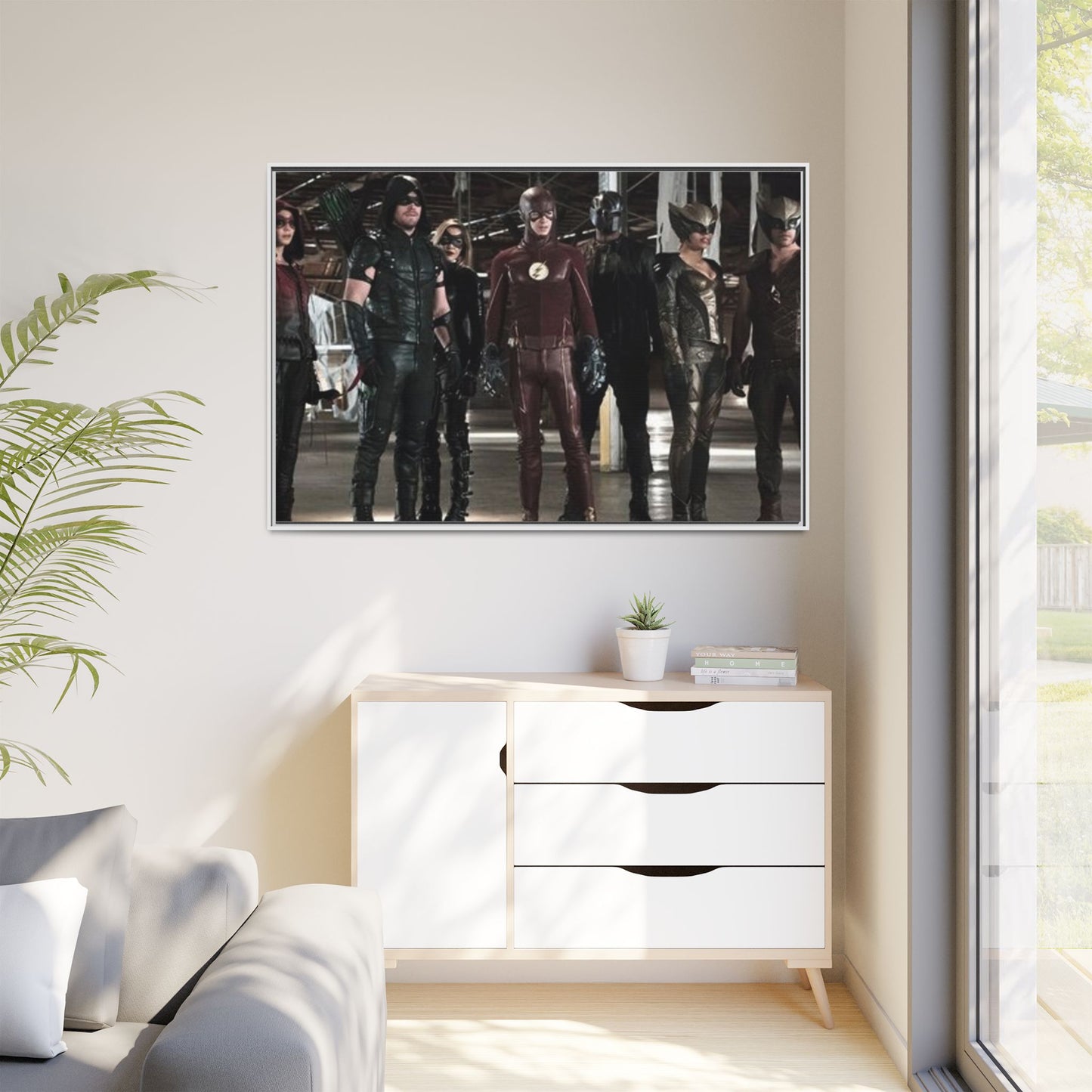 Framed Matte Canvas Panel - Superhero Team Photo Print