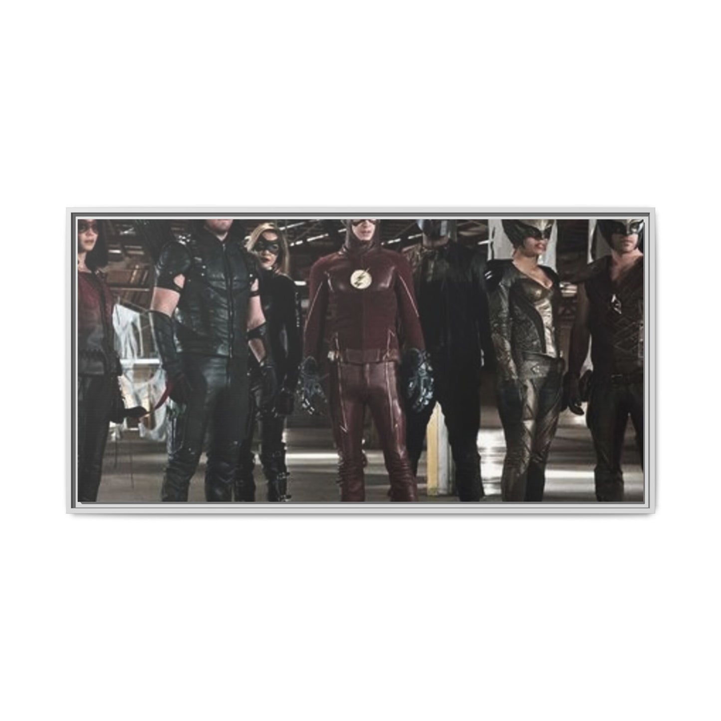 Framed Matte Canvas Panel - Superhero Team Photo Print